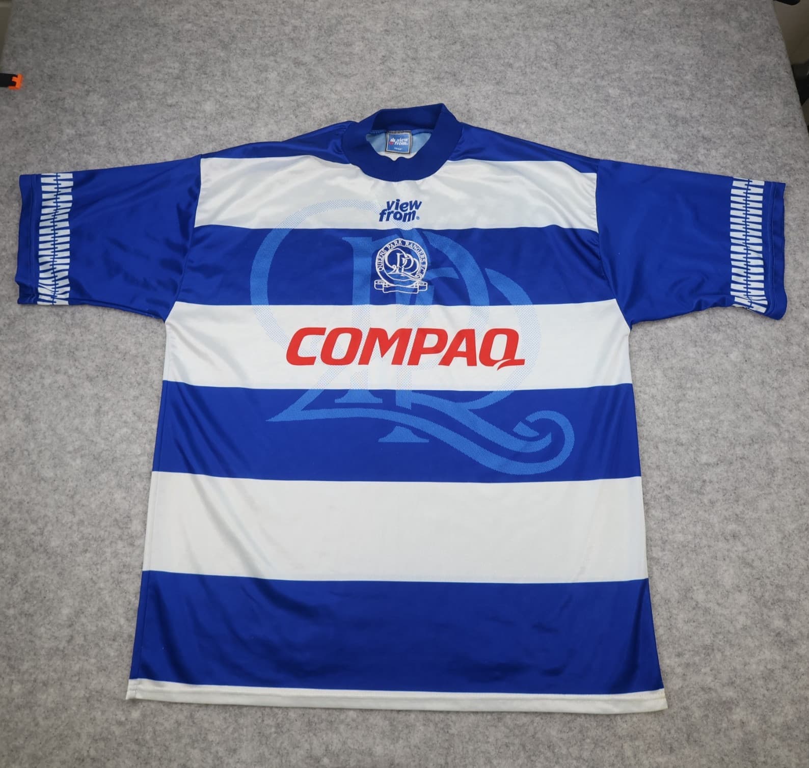 Vintage QPR Home Shirt Extra Large Blue 1995 1996 Compaq Soccer Jersey 42/44