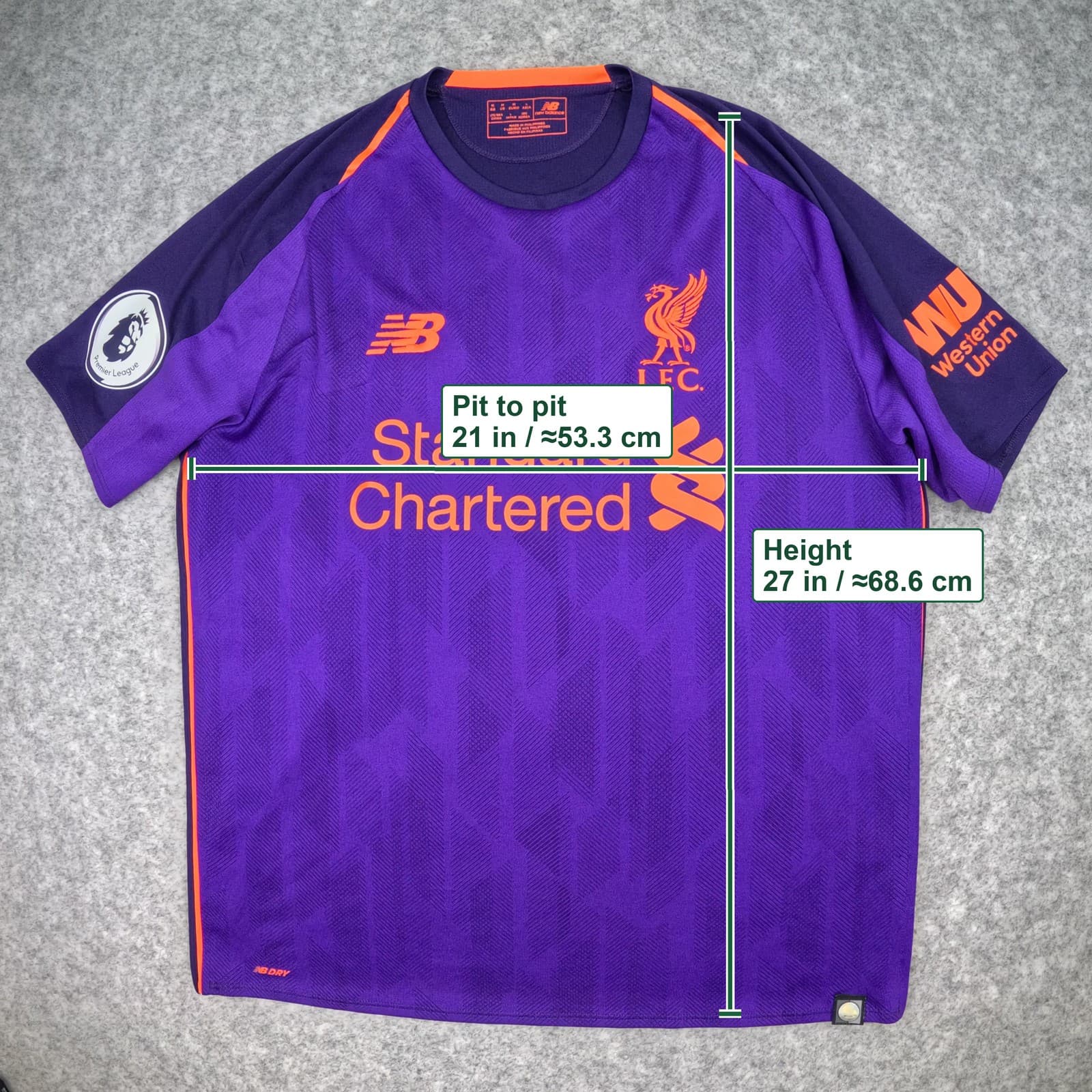 Liverpool Football Shirt Medium Away 2018 2019 New Balance Mohamed Salah 11 photo 3