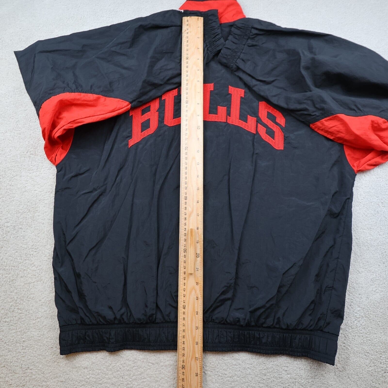 Vintage Chicago Bulls Jacket Medium Black Starter 90s Basketball Tracksuit Track photo 11