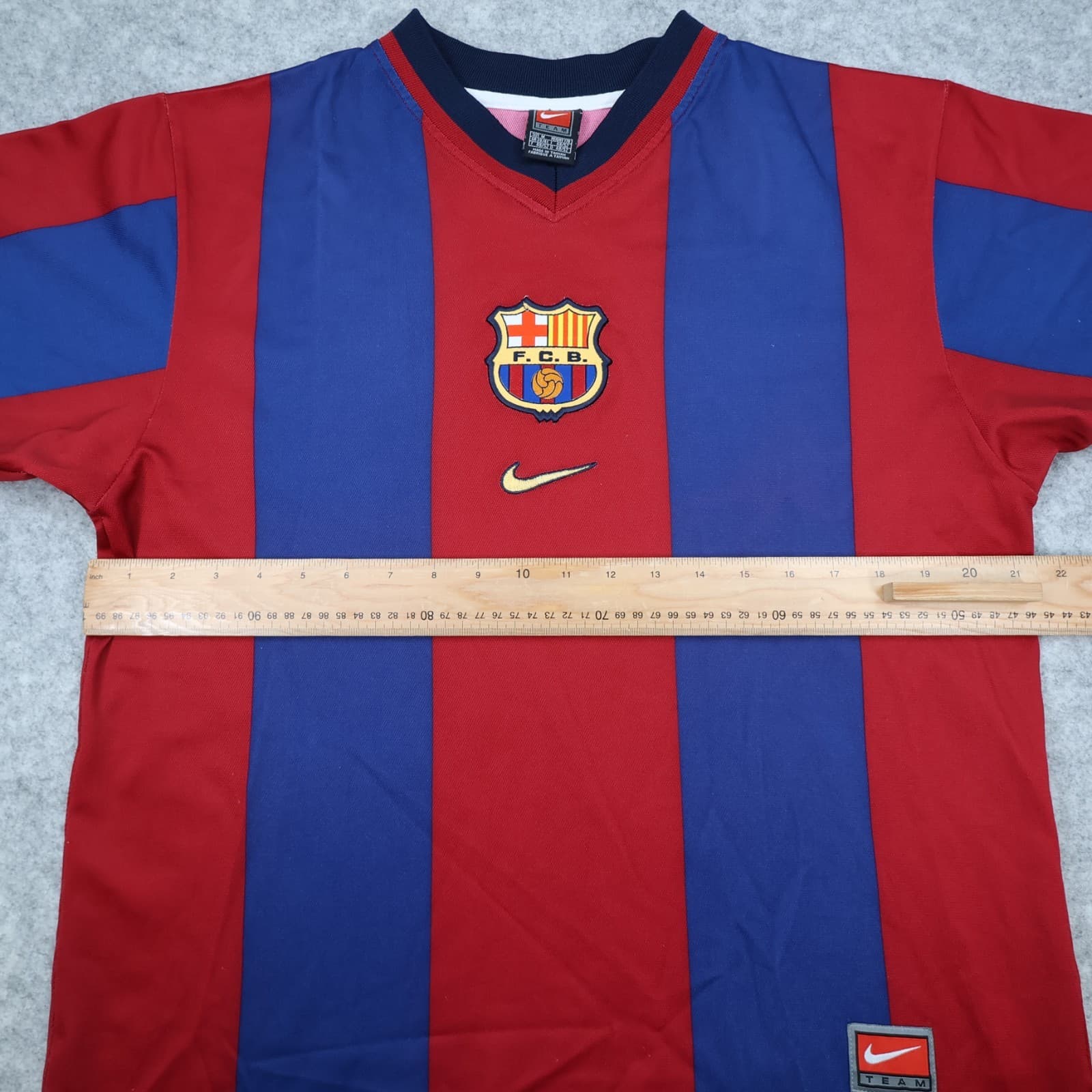 Vintage Barcelona Shirt Medium Red Home Kit 1998 2000 Nike Soccer Jersey photo 8