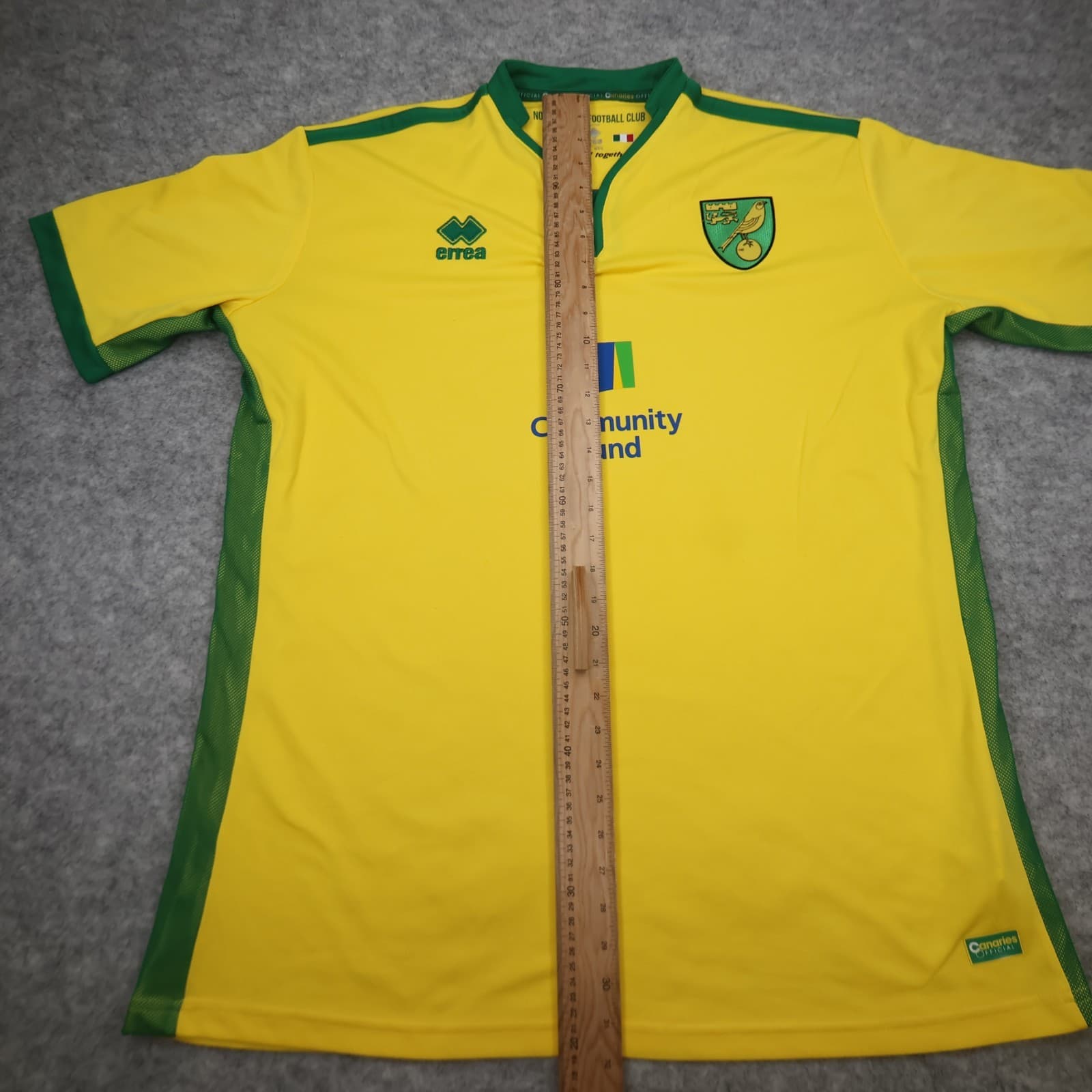 Norwich City Shirt 6XL Yellow Home Kit 2016 2017 Errea Soccer Jersey 48" photo 11