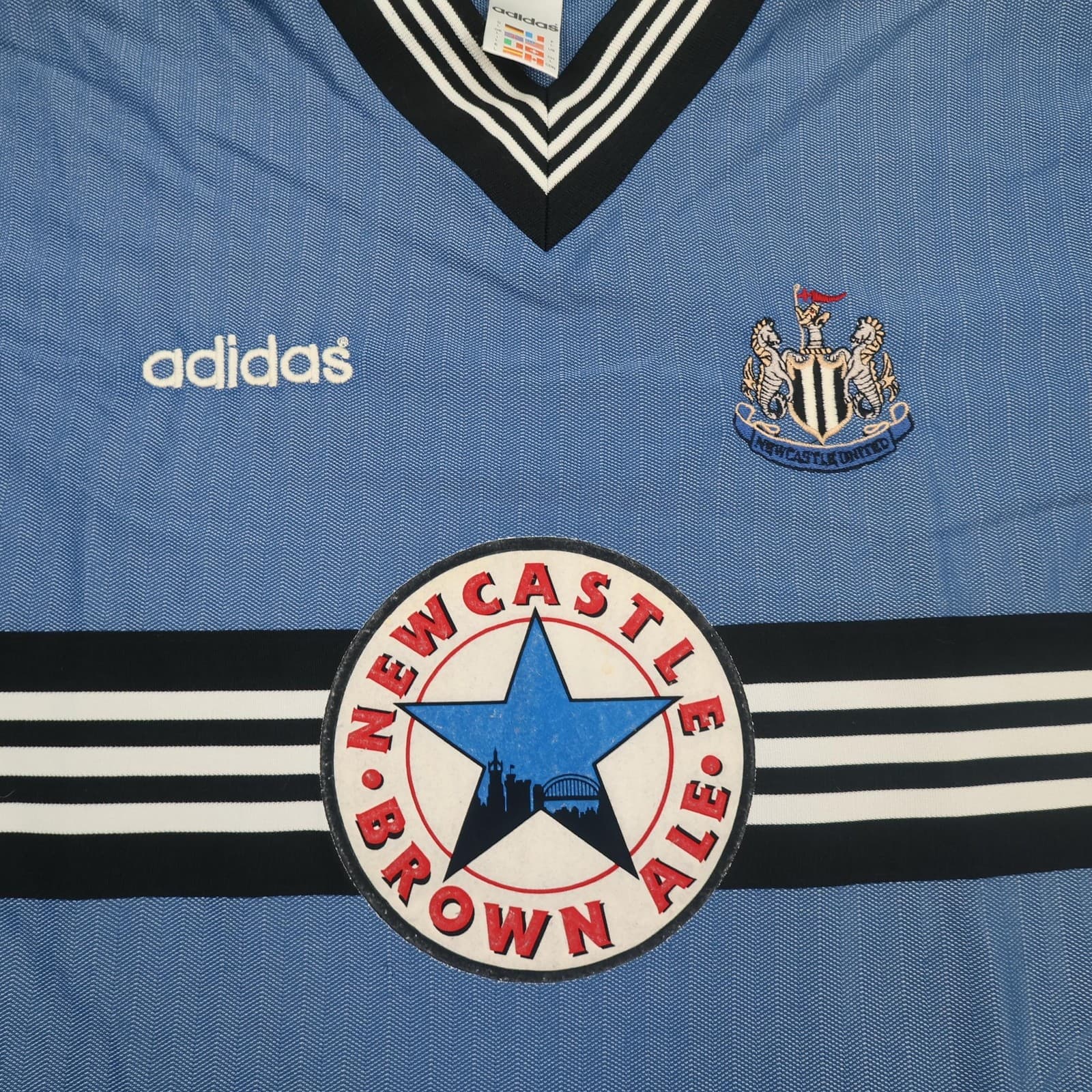 Vintage Newcastle United Shirt Mens Large Blue Away Adidas Brown Ale 1996 1997 photo 4