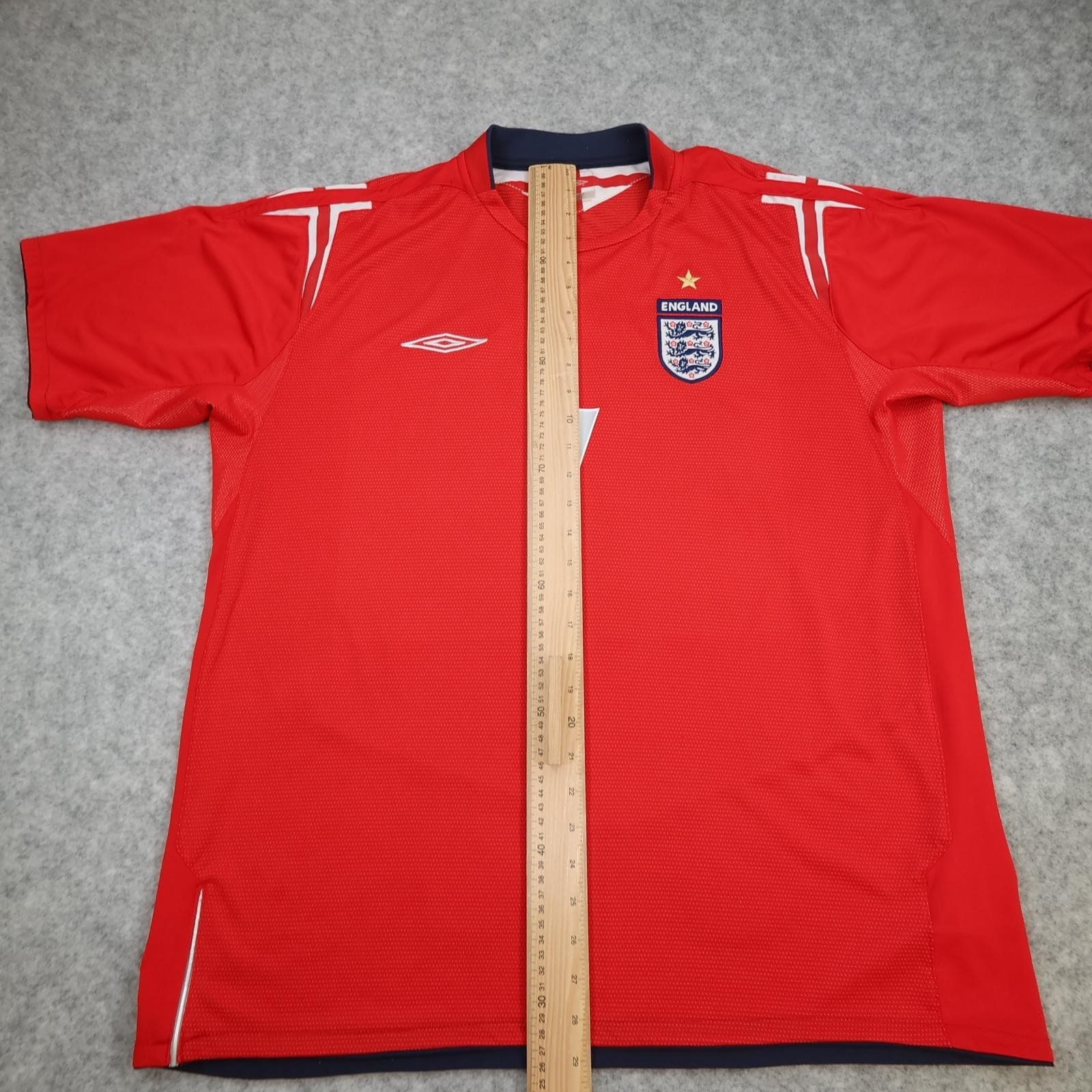 Vintage England Away Shirt Mens 2XL Red 2004 2006 Football Umbro Beckham 7 photo 16