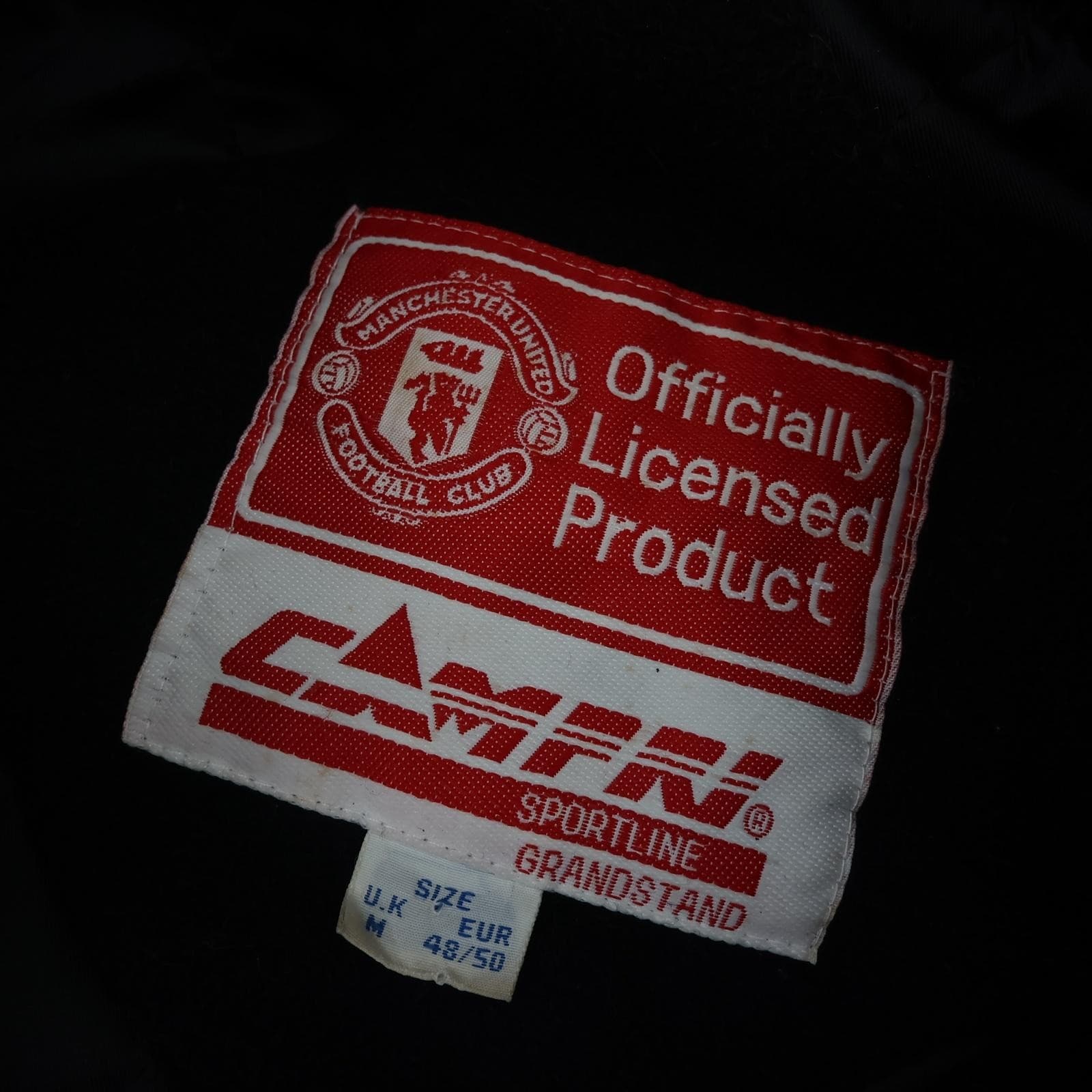 Vintage Manchester United Jacket Mens Medium Black 1990 1992 Campri Sportline photo 5
