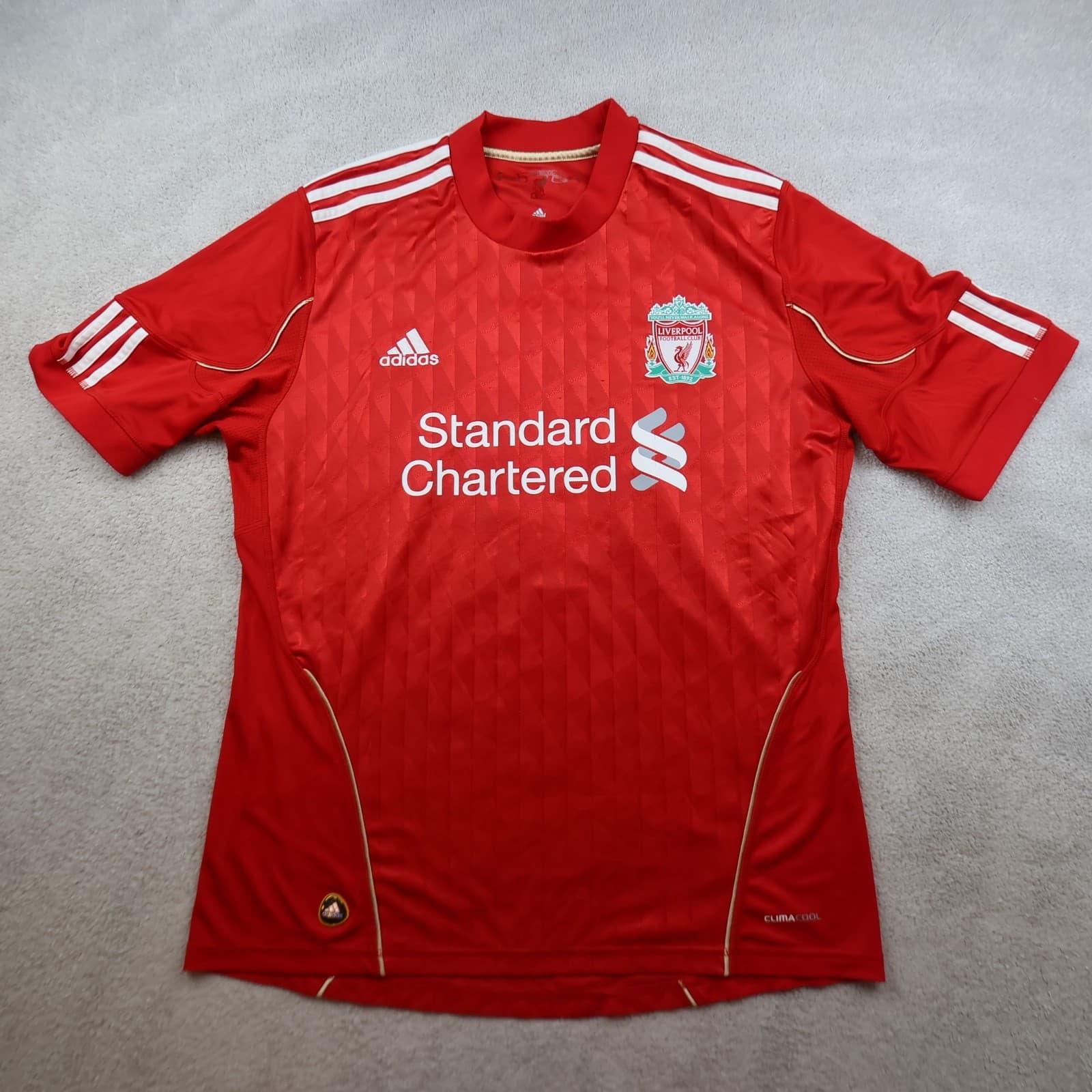 Liverpool Shirt Large Red Home Kit 2010 2011 2012 Adidas Soccer Jersey Suarez 7 photo 2