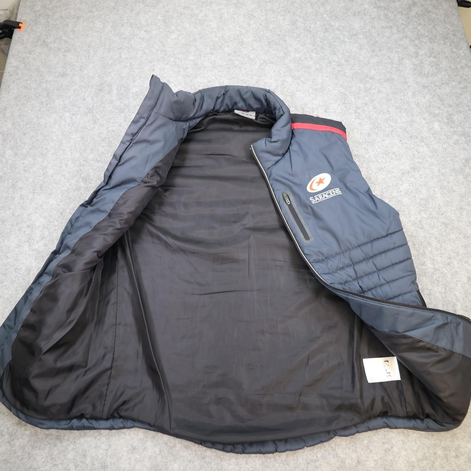 Saracens Gilet Mens Medium Blue Rugby Union BLK Allianz Puffer Bodywarmer Vest photo 7