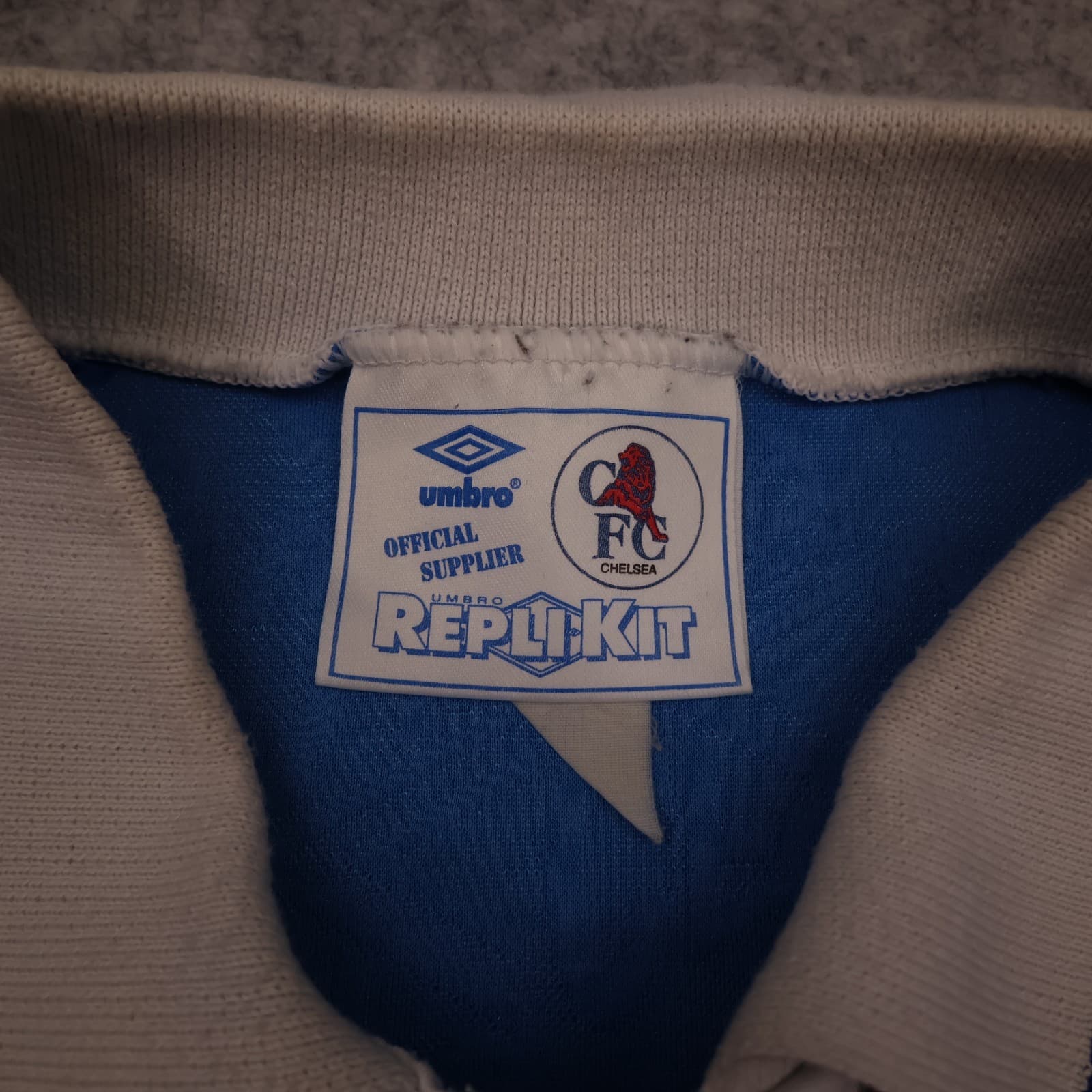 Vintage Chelsea Shirt Large Blue Home Shirt 1991 1993 Umbro Commodore Jersey photo 6