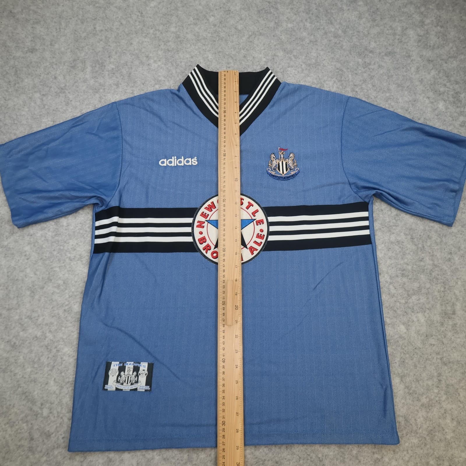 Vintage Newcastle United Shirt Mens Large Blue Away Adidas Brown Ale 1996 1997 photo 13