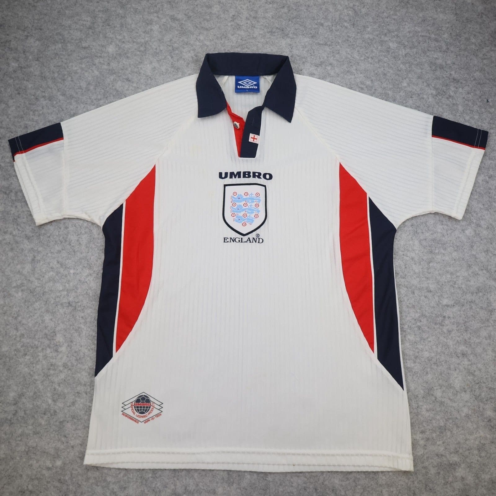 England Football Shirt Large White Home Kit Umbro 1998 Soccer Jersey World Cup
