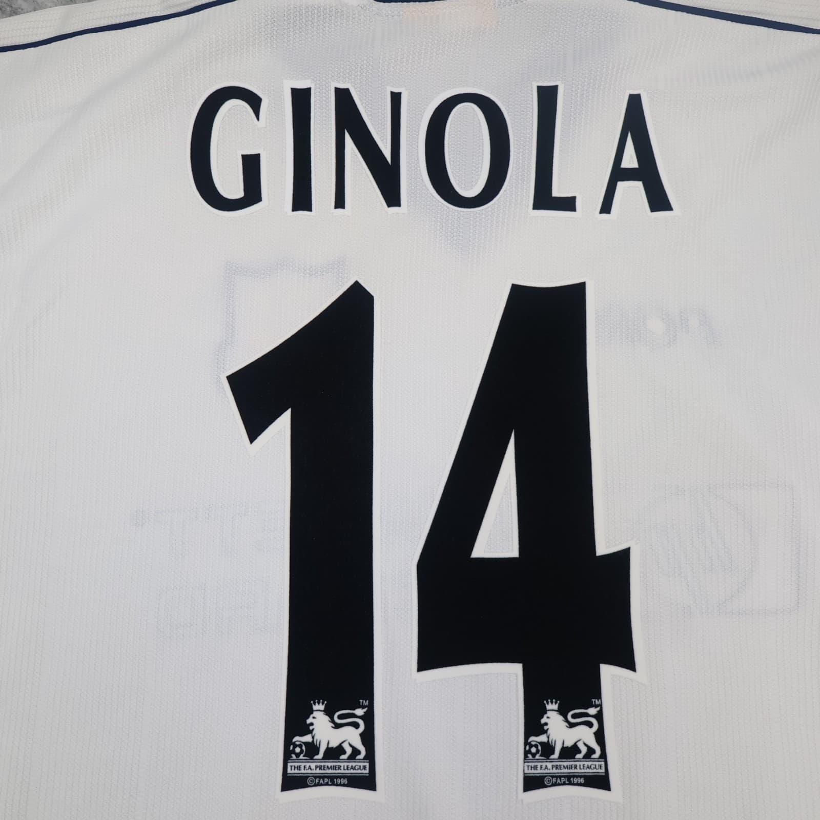 Vintage Tottenham Hotspur Shirt Extra Large White Home 1997 1999 Jersey Ginola photo 3