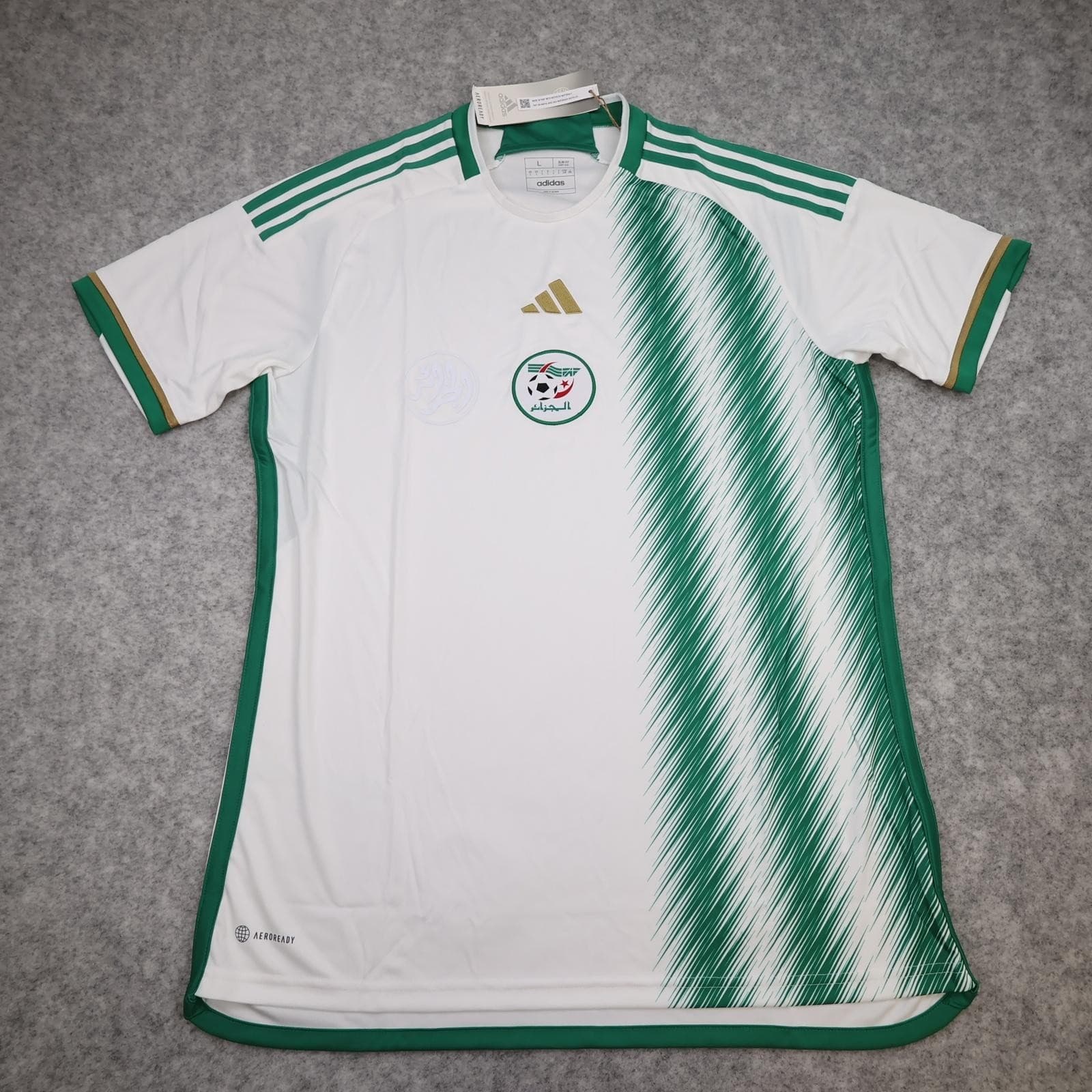 Algeria Home Shirt Mens Large White 2022 2023 Football Adidas AEROREADY Jersey