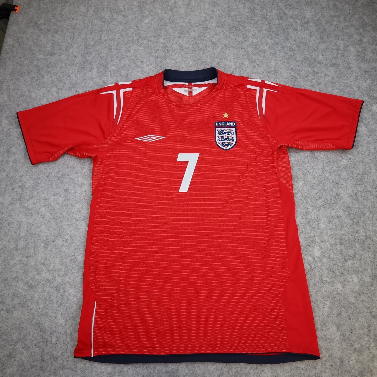 Vintage England Away Shirt Mens Medium Red 2004 2006 Football Umbro Beckham 7 photo 6