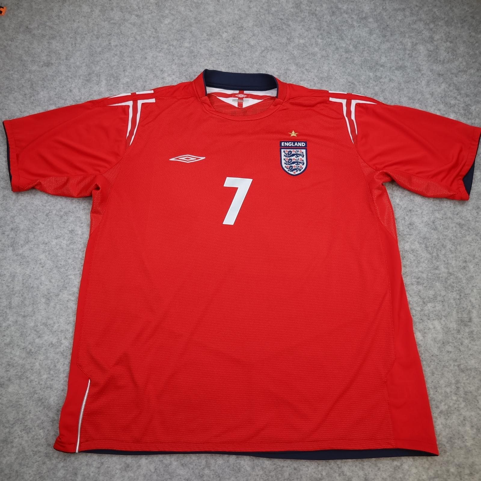 Vintage England Away Shirt Mens 2XL Red 2004 2006 Football Umbro Beckham 7 photo 2