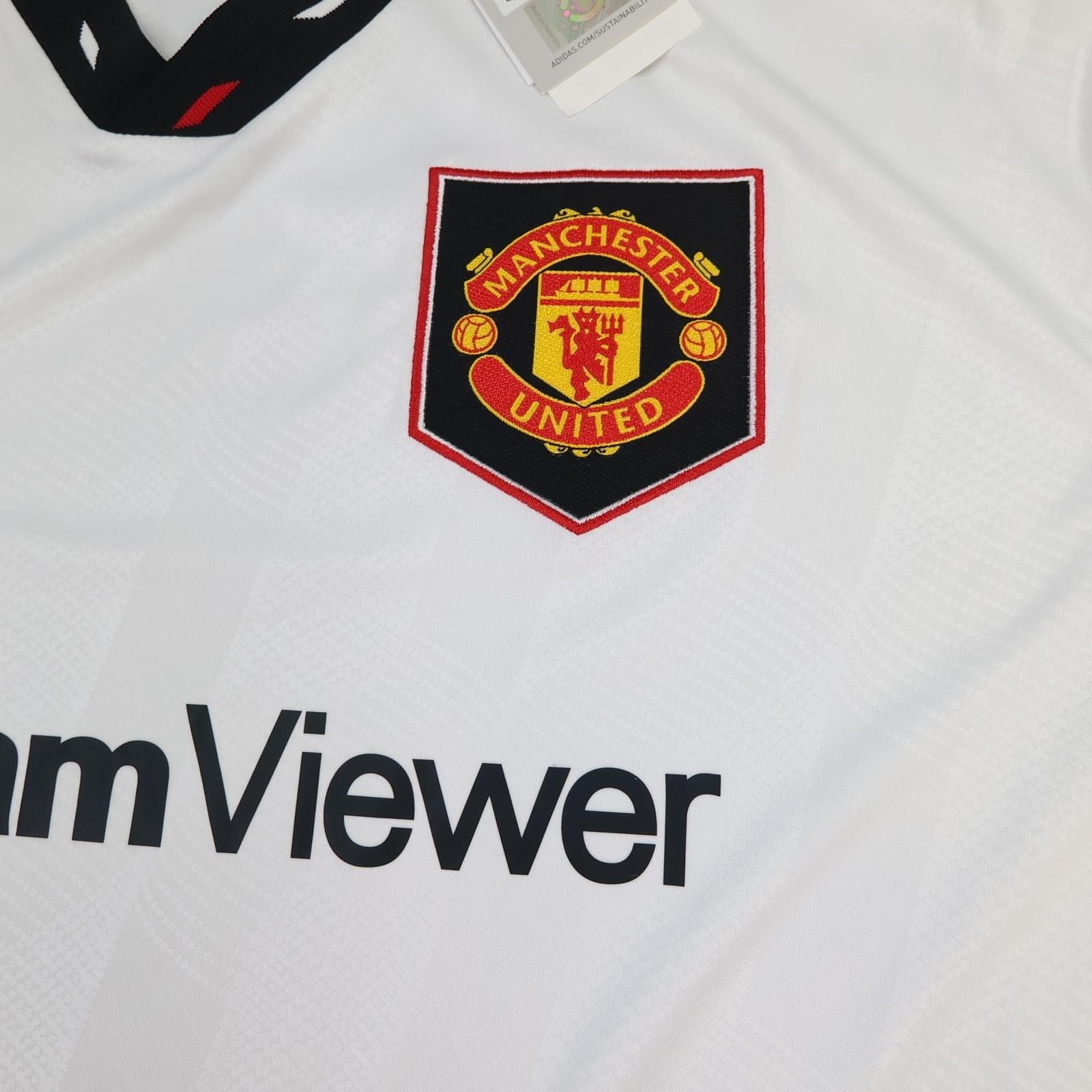 Manchester United Away Shirt Mens Large White 2022 2023 Adidas Soccer Jersey photo 5