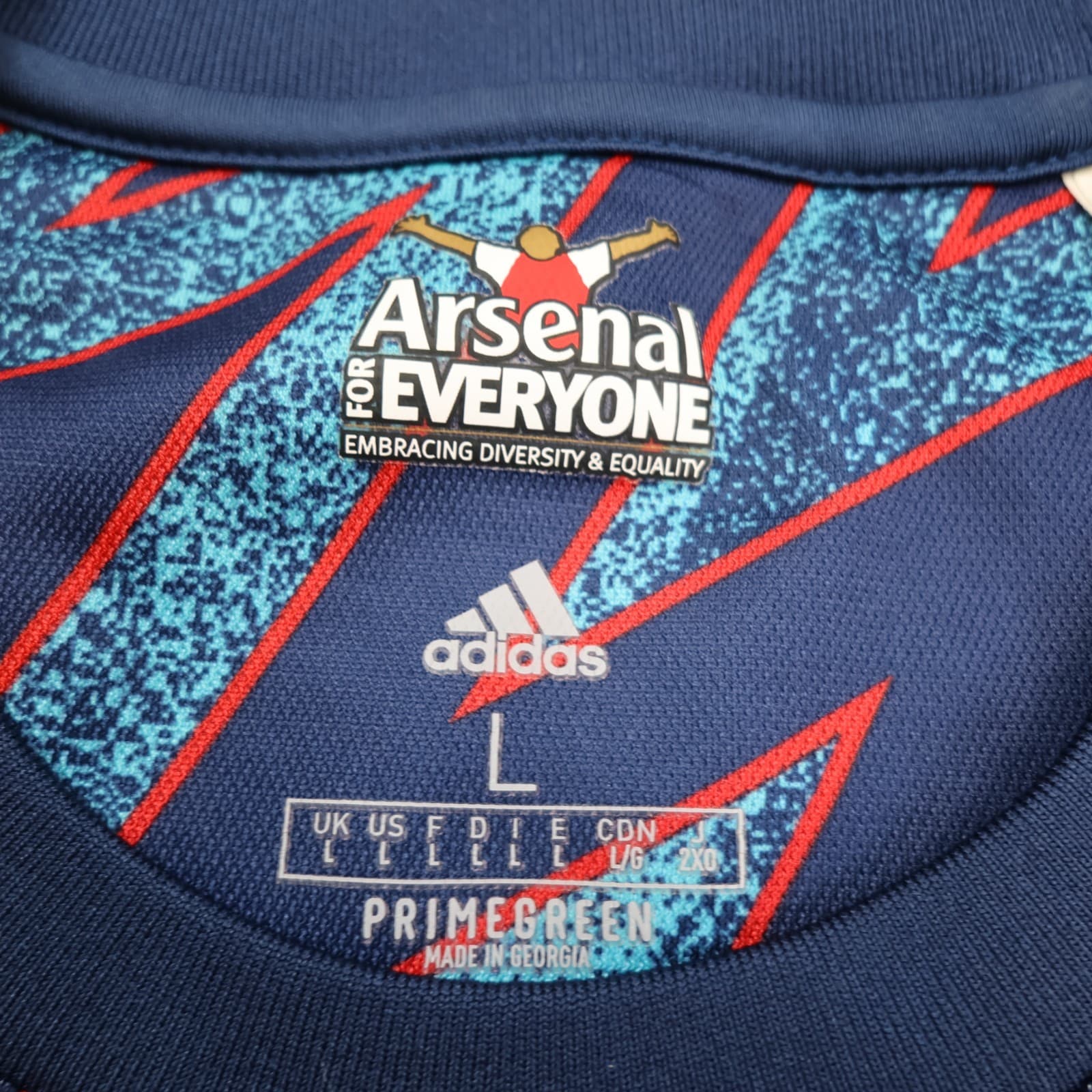 Arsenal Shirt Large Blue Third Kit 2021 2022 Adidas Football Jersey Saka Soccer photo 8