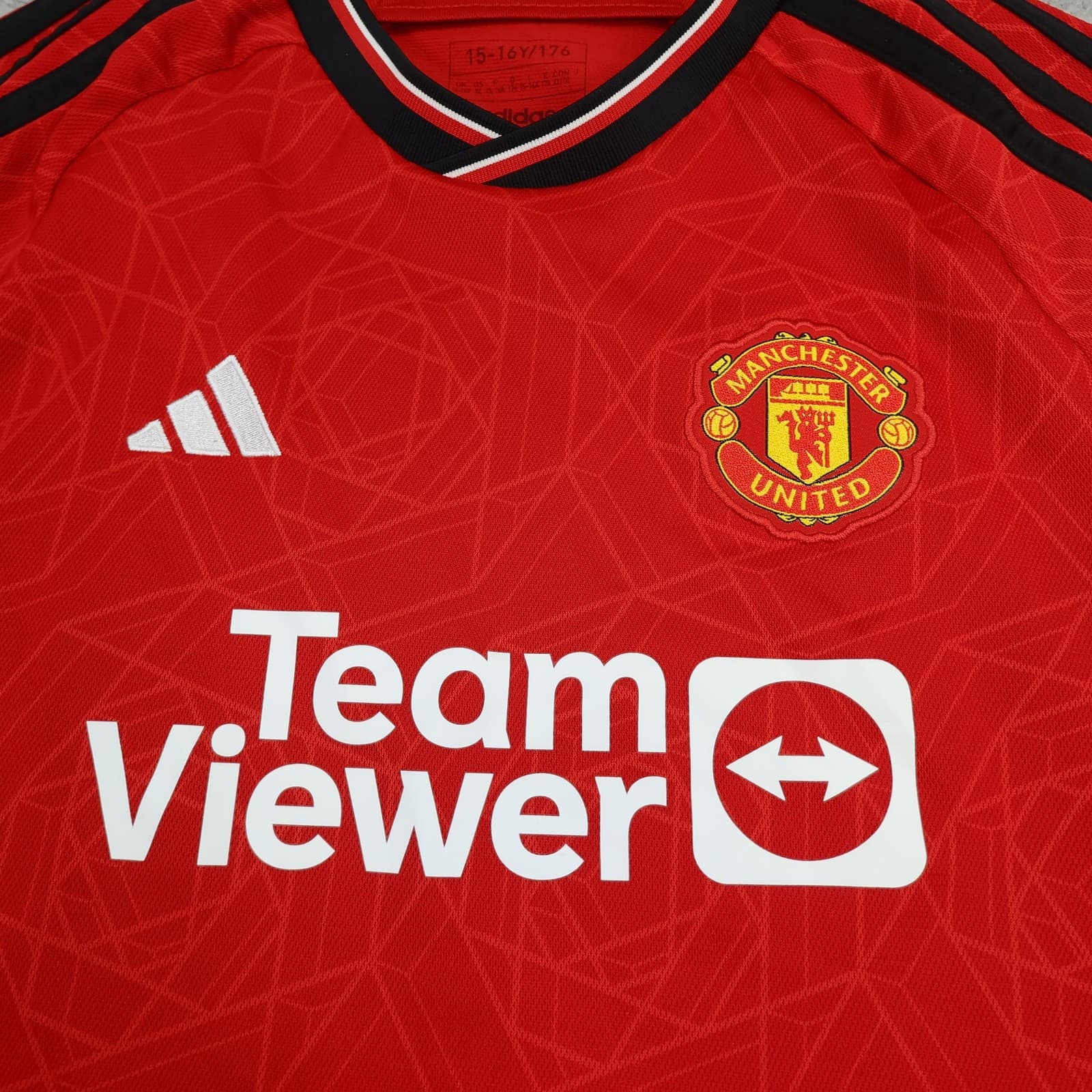 Manchester United Shirt Youth 15-16 Years Red Home 2023 2024 Football Adidas photo 3