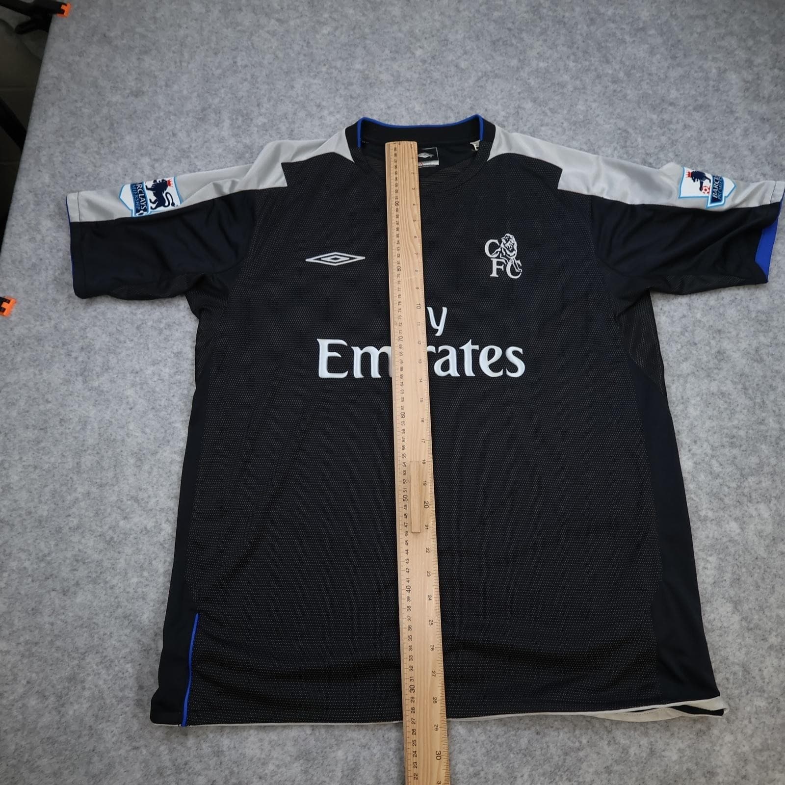 Vintage Chelsea Shirt Mens XL Black Away Kit 2004 2005 Football Umbro Makelele 4 photo 16
