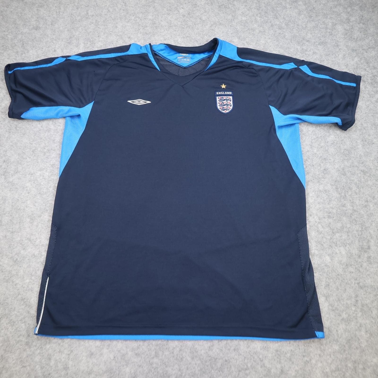 England Training Shirt Mens XL Blue Football Umbro X Static Jersey 2006 2007