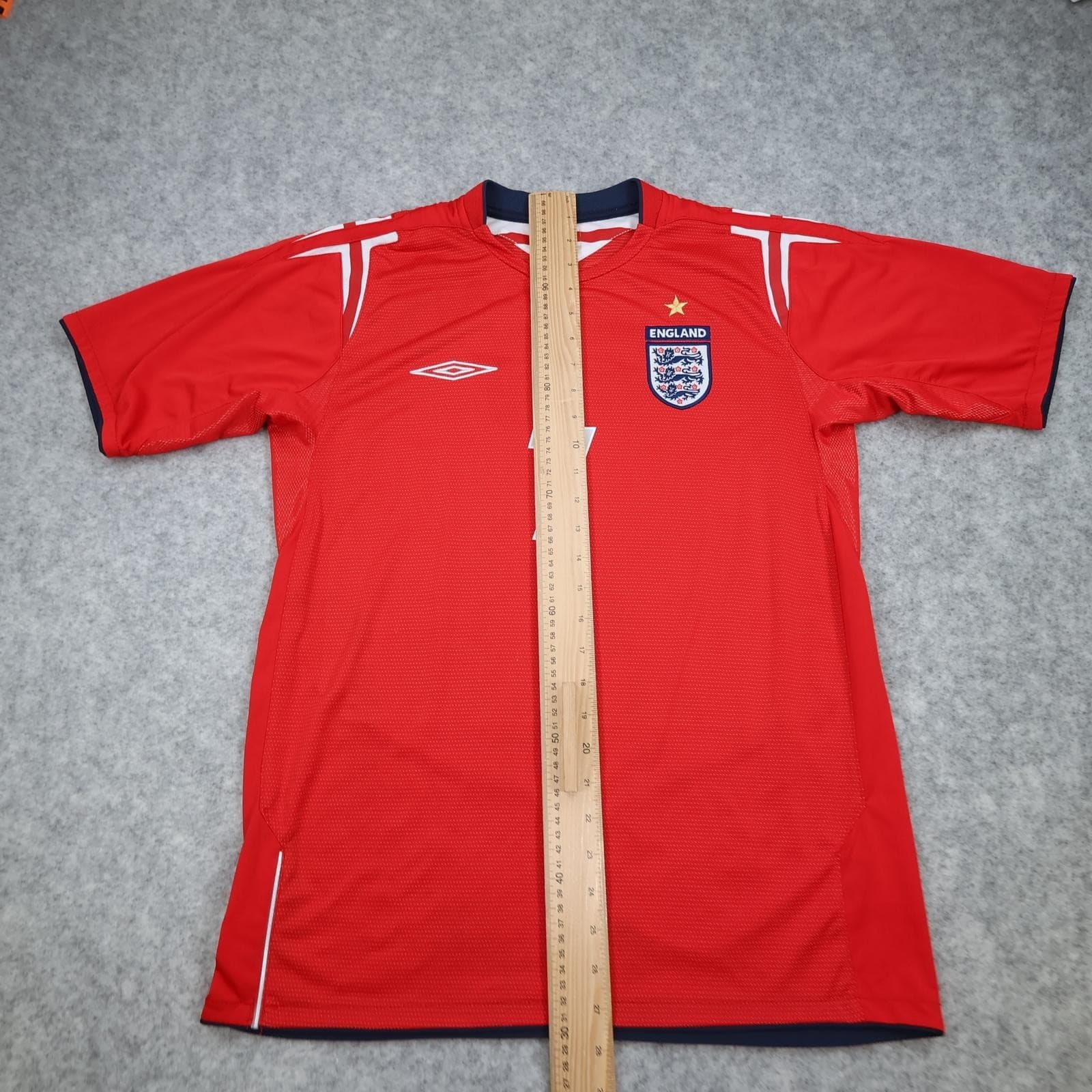 Vintage England Shirt Mens Medium Red Away 2004 2005 Soccer Umbro Beckham 7 photo 13