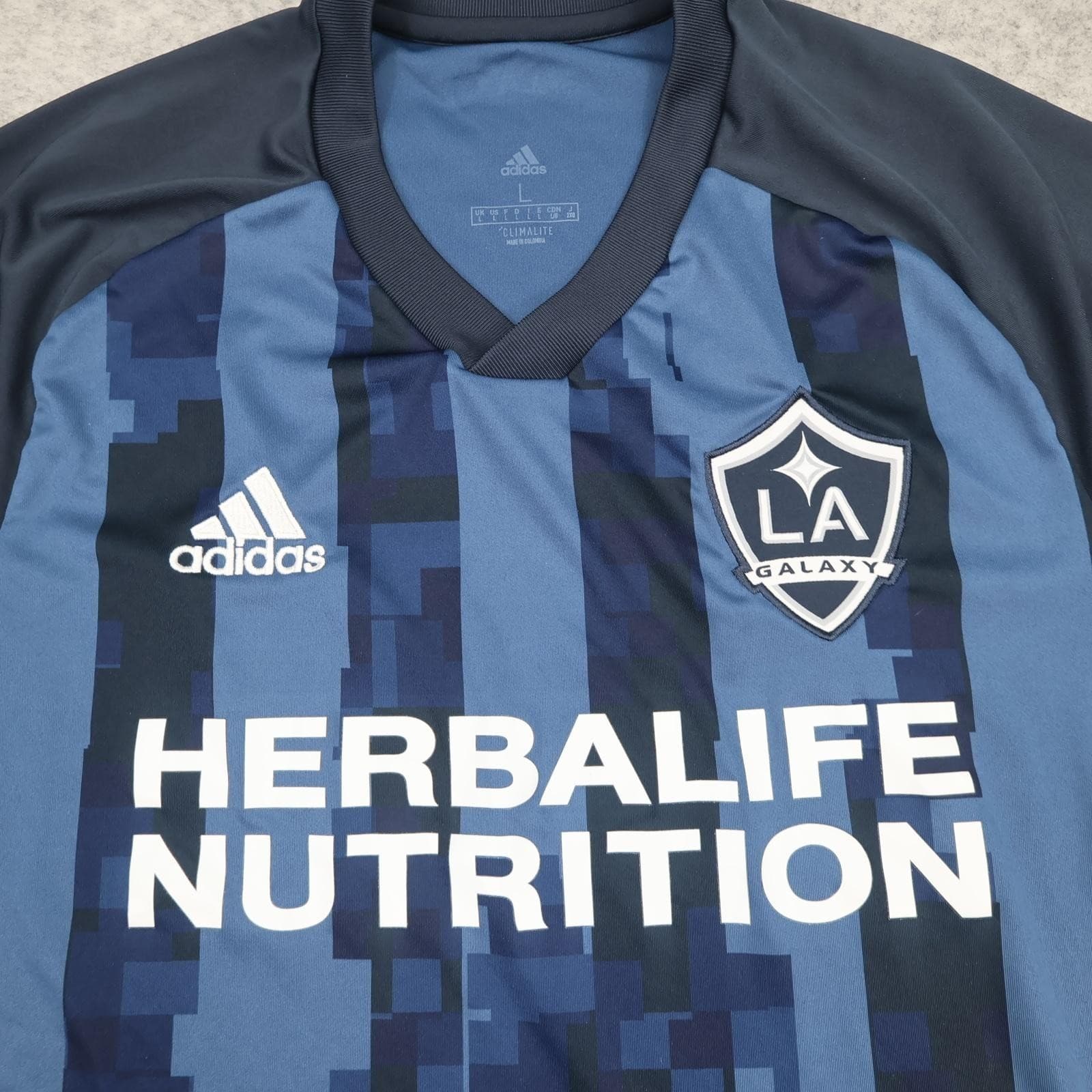 LA Galaxy Shirt Mens Large Blue Away 2019 2020 MLS Football Adidas Herbalife photo 3