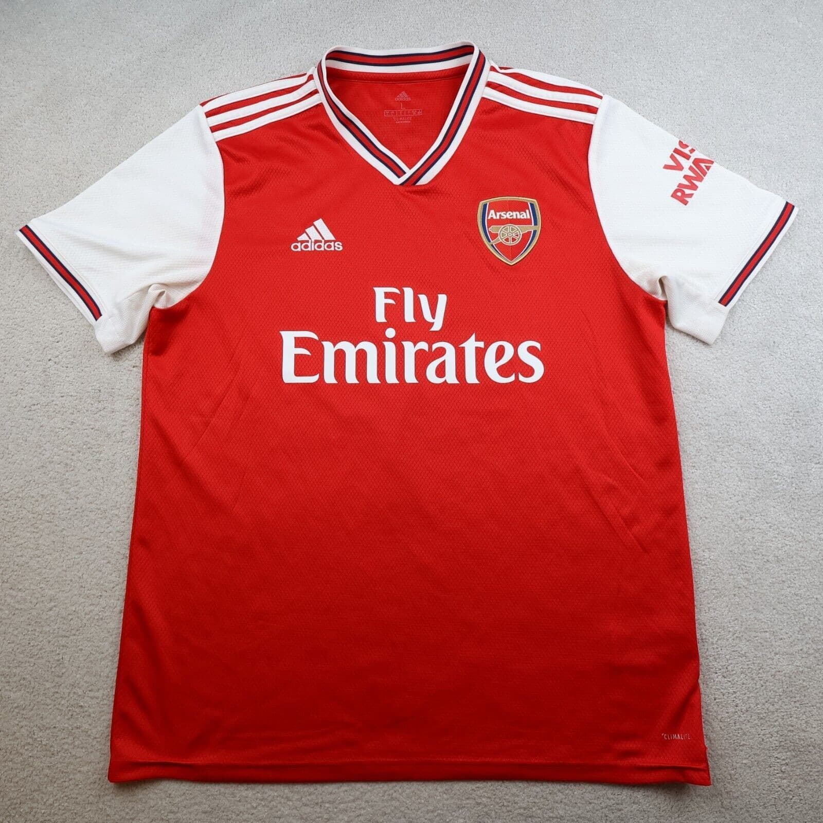 Arsenal Shirt Large Red Home Kit 2019 2020 Adidas Bukayo Saka Jersey 77 photo 2