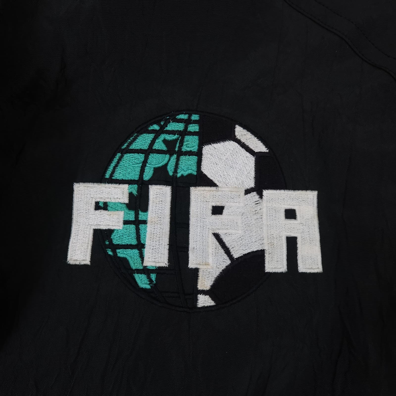 Vintage Football Jacket Extra Large Black 1998 Fifa World Cup Padded Official photo 6