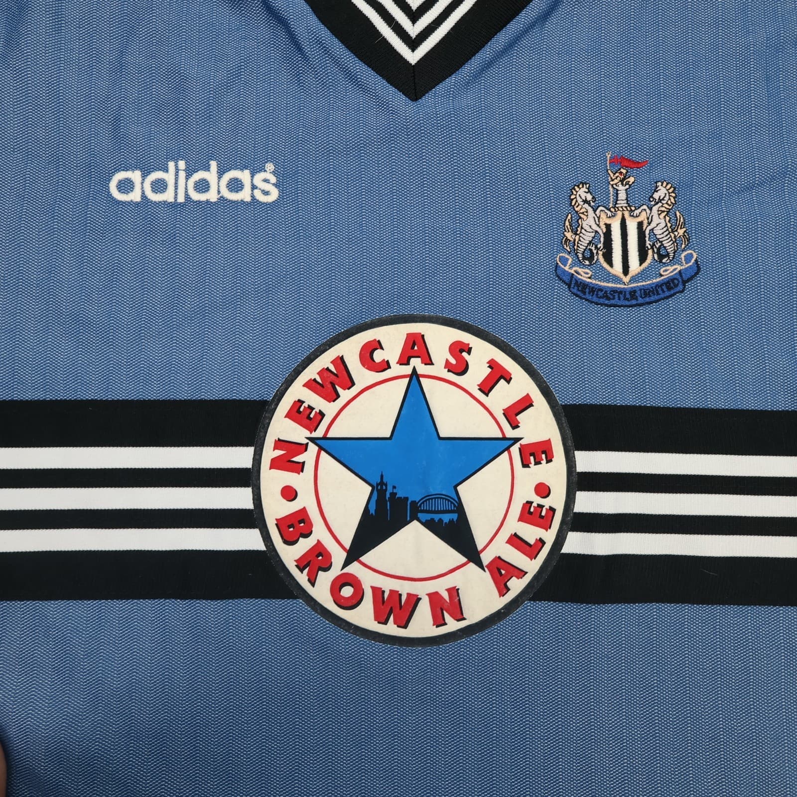 Vintage Newcastle United Shirt Large Blue Away Kit 1996 1997 Jersey Brown Ale photo 7
