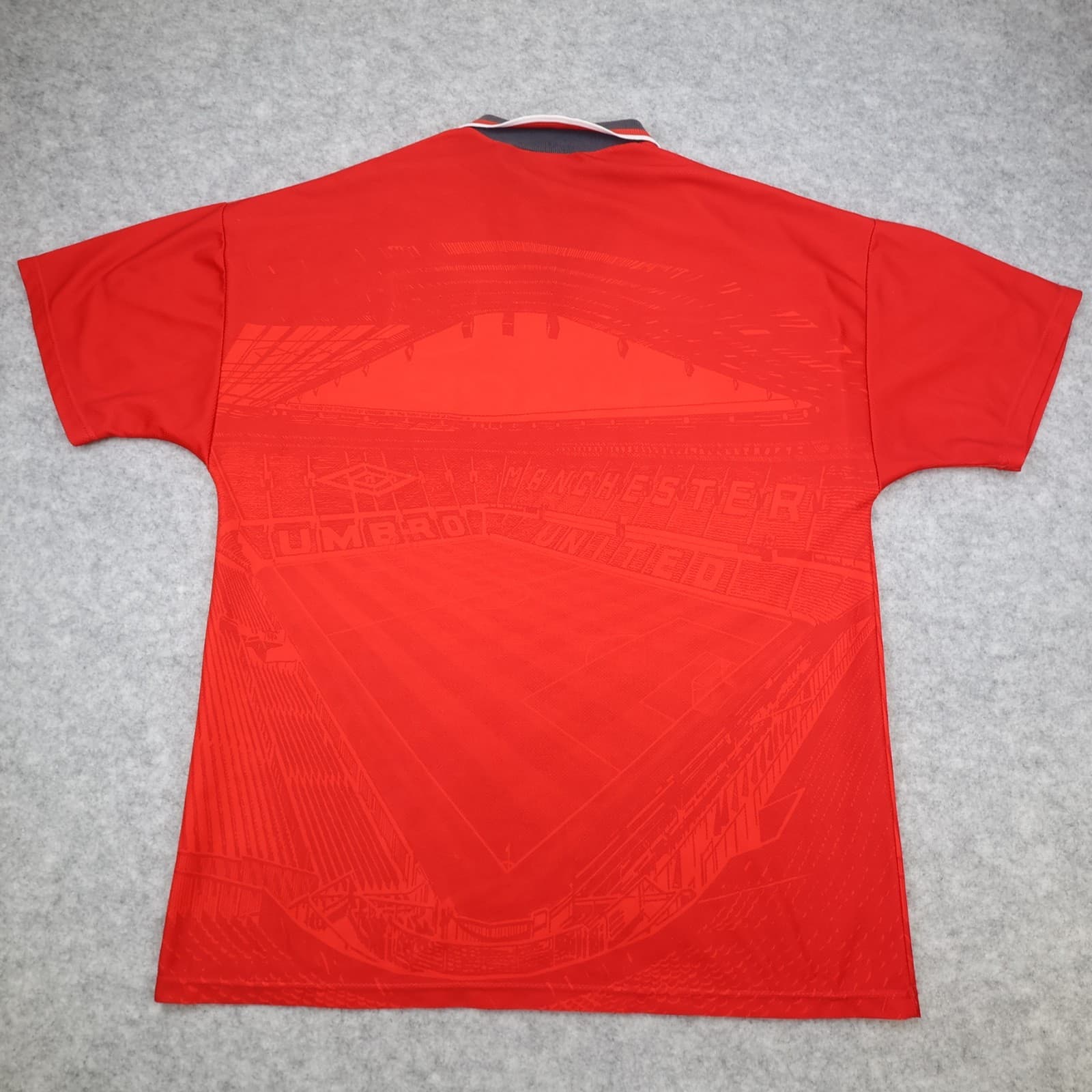 Vintage Manchester United Shirt Large Red Home 1994 1996 Umbro Soccer Jersey photo 2