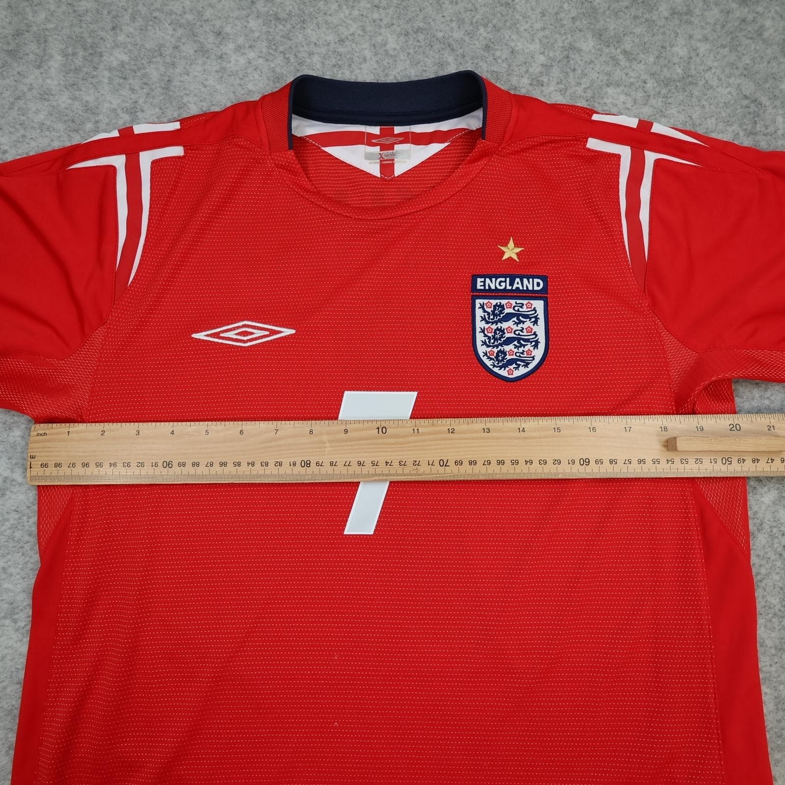 Vintage England Away Shirt Mens Medium Red 2004 2006 Football Umbro Beckham 7 photo 14
