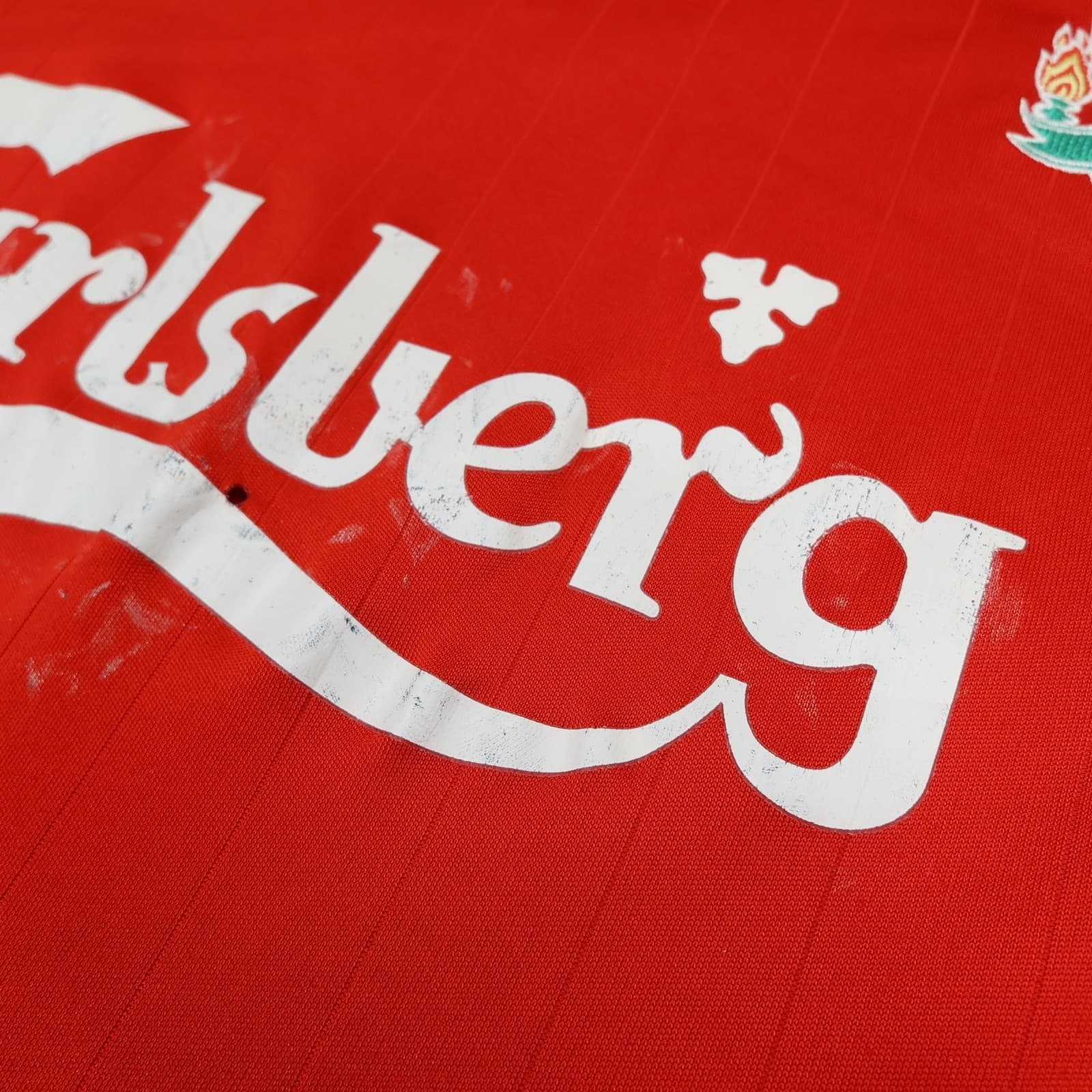 Liverpool Shirt Mens Large Red Home 2006 2008 Adidas Carlsberg Soccer Jersey photo 5
