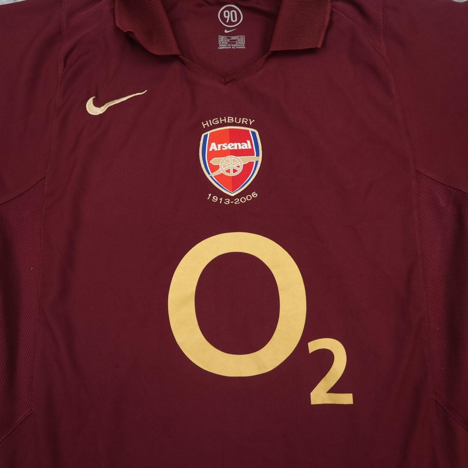 Vintage Arsenal Shirt Mens Small Red Home 2005 2006 Nike O2 Gilberto 19 Highbury photo 6