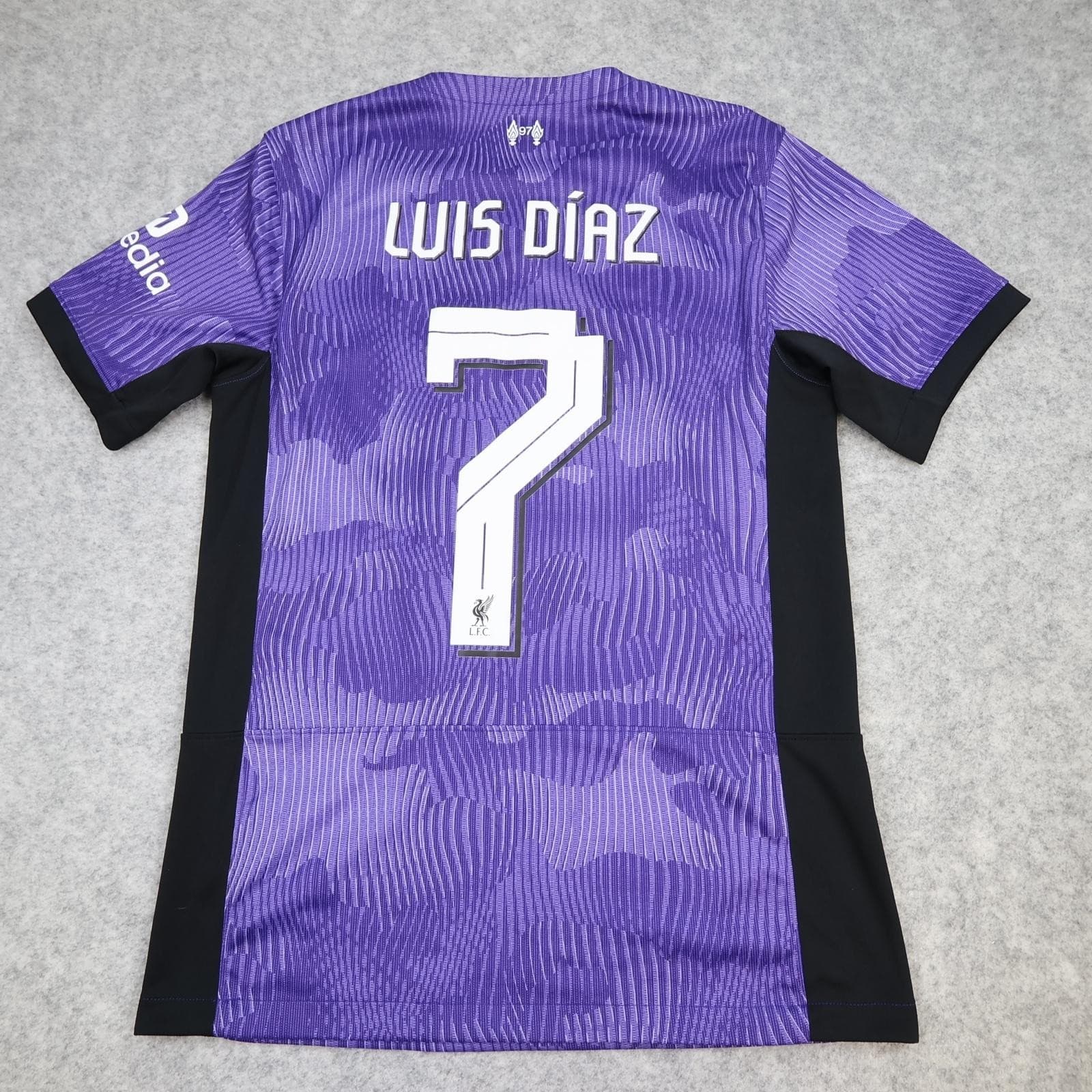 Liverpool Shirt Mens Small Purple 3rd Kit 2023 2024 Football Nike Diaz 7 Jersey