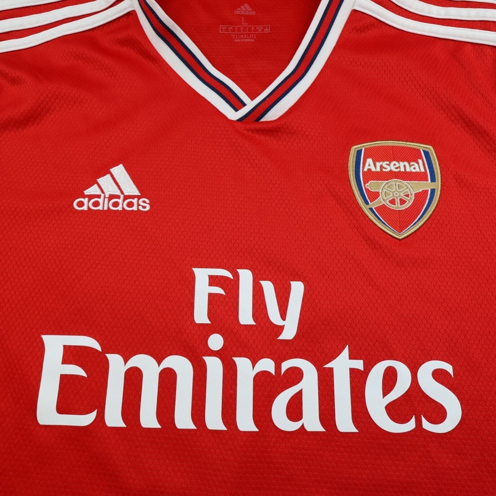 Arsenal Shirt Large Red Home Kit 2019 2020 Adidas Bukayo Saka Jersey 77 photo 3