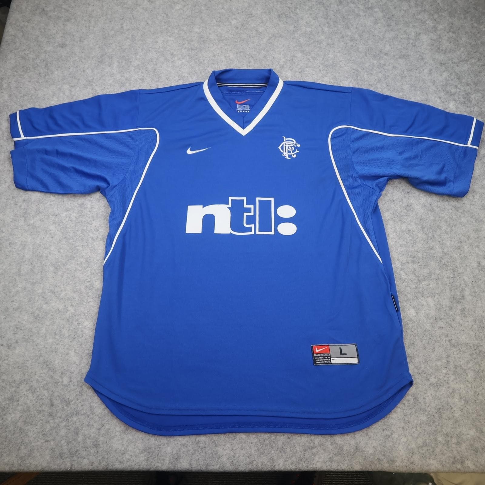 Vintage Rangers Shirt Mens Large Blue Home 1999 2000 Soccer Nike Ntl Jersey