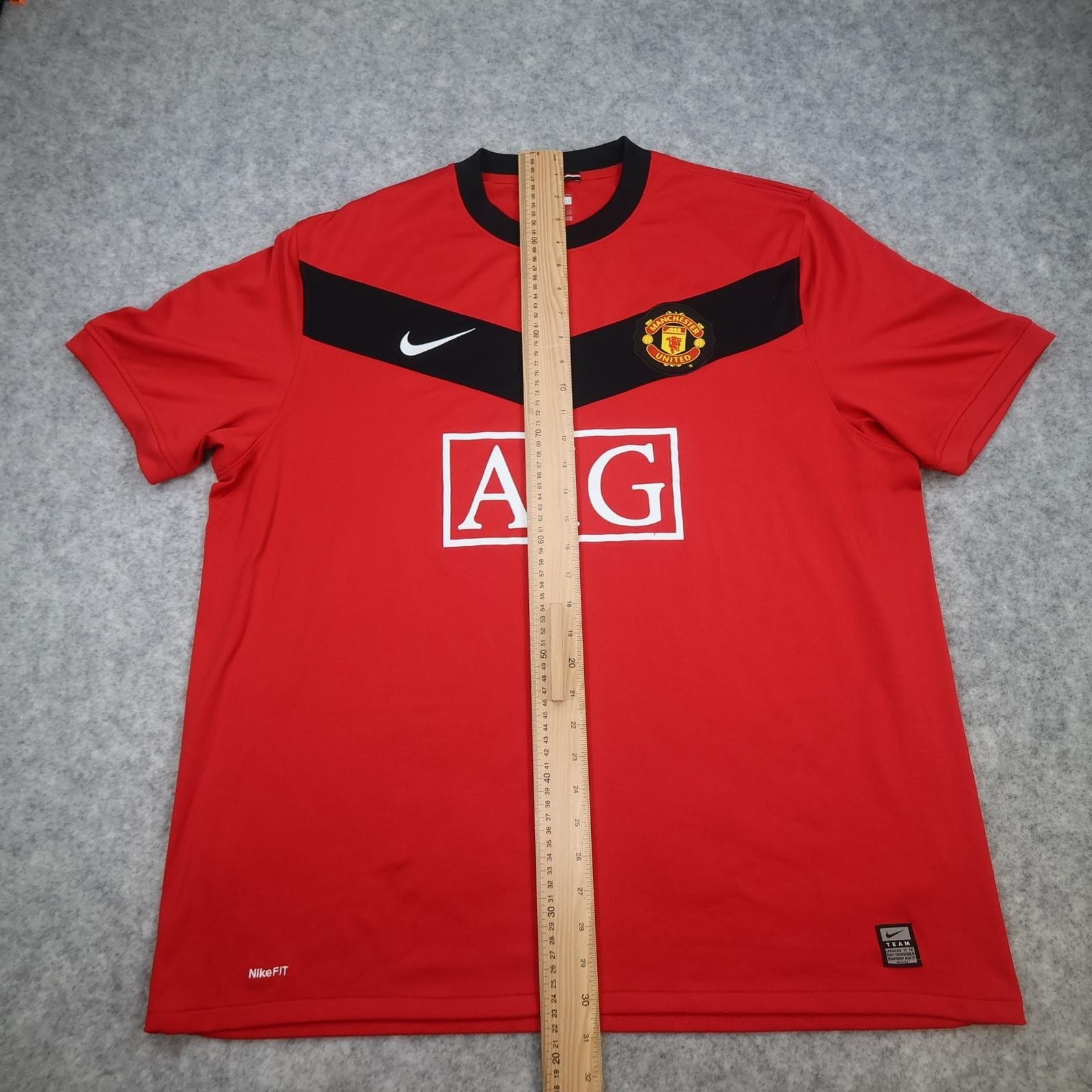 Manchester United Shirt Mens 2XL Red Home 2009 2010 EPL Soccer Nike AIG Jersey photo 15