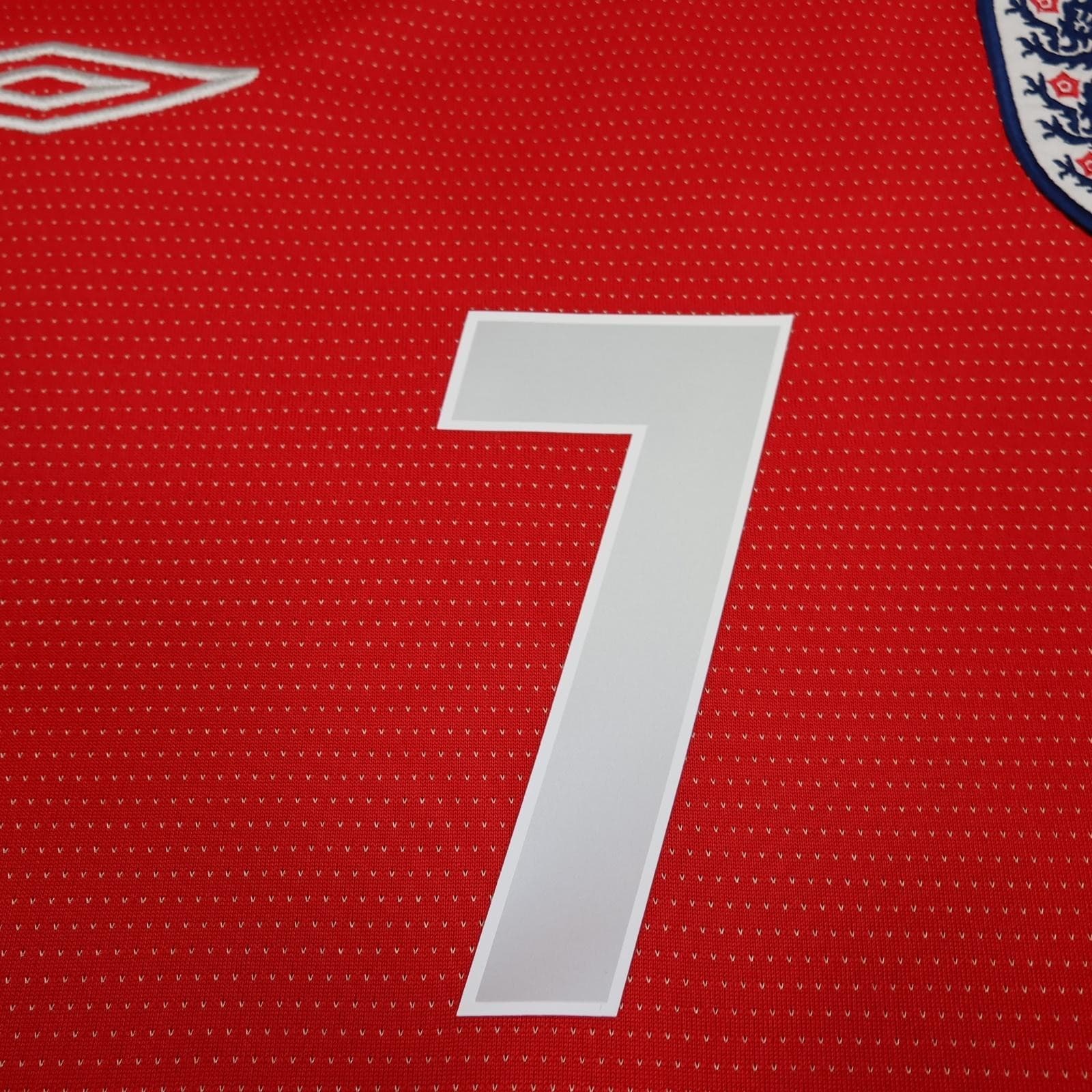 Vintage England Away Shirt Mens Medium Red 2004 2006 Football Umbro Beckham 7 photo 11