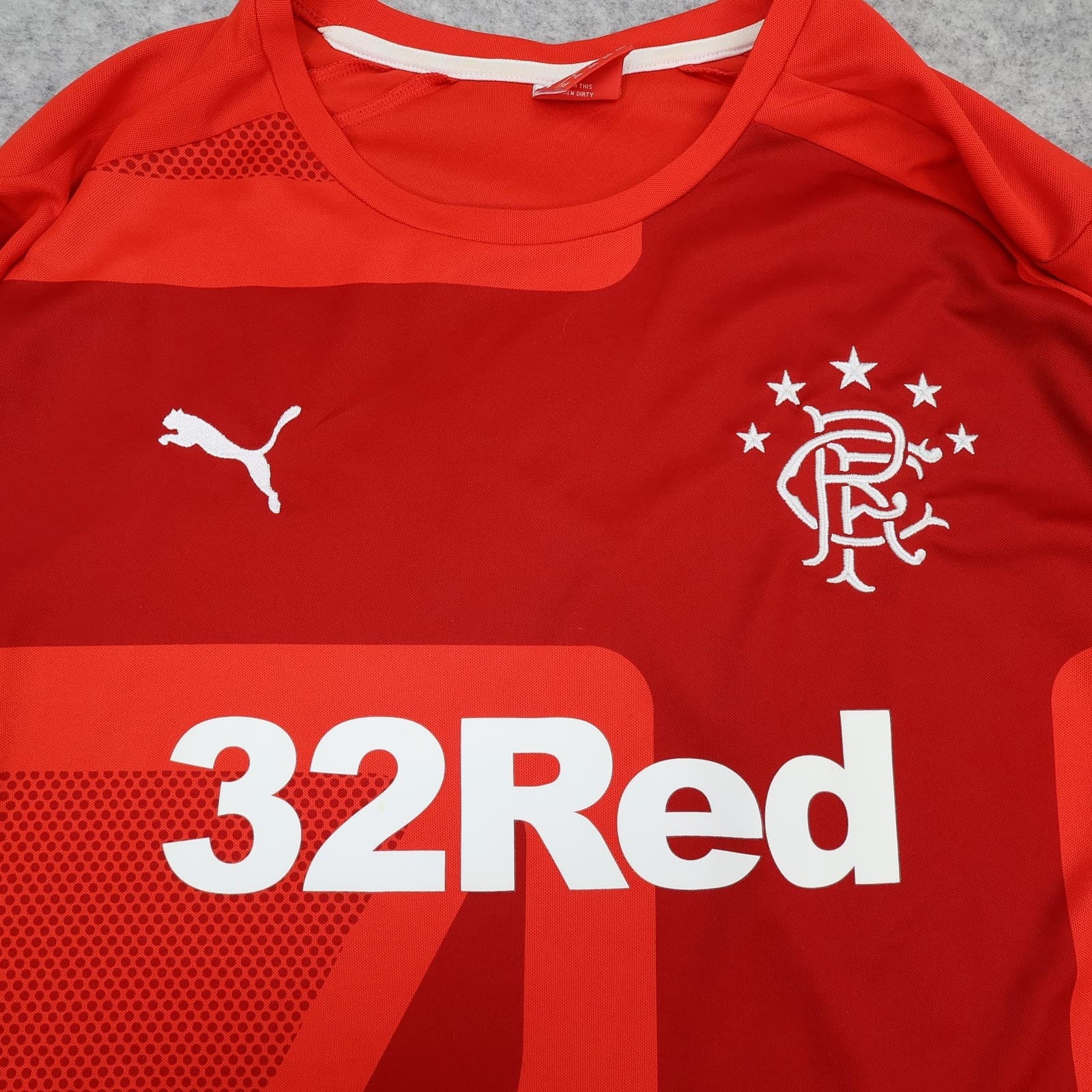 Rangers Shirt Mens 2XL Red Third Kit 2014 2015 Puma Long Sleeve Soccer Jersey photo 3