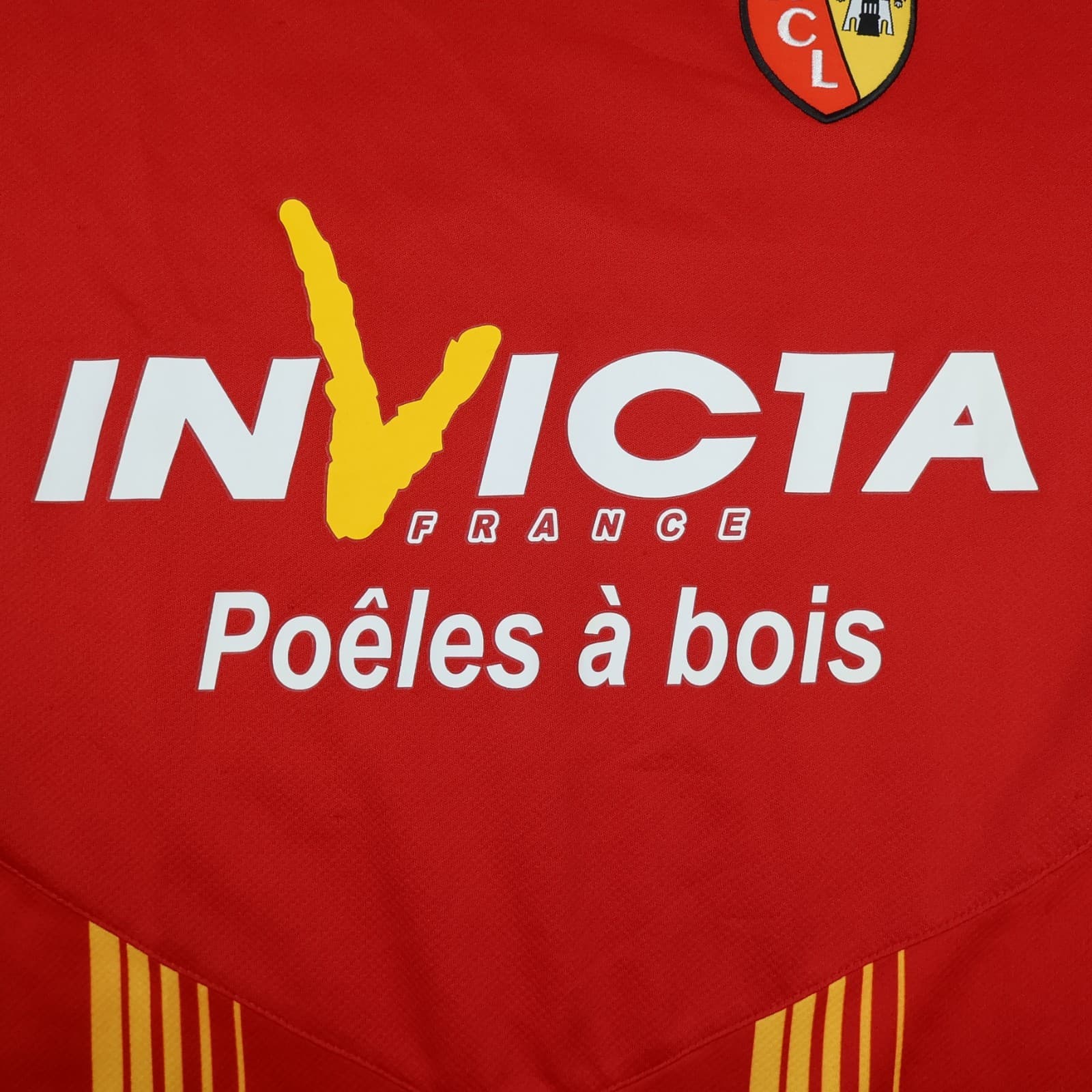 Rc Lens Football Shirt Medium Red Home Kit 2009 2010 Reebok Soccer Jersey photo 5