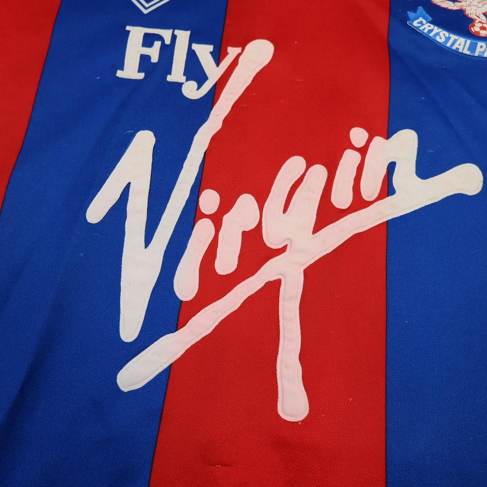 Vintage Crystal Palace Shirt Mens Large Home Red Blue 1989 1990 Bukta Virgin 80s photo 6