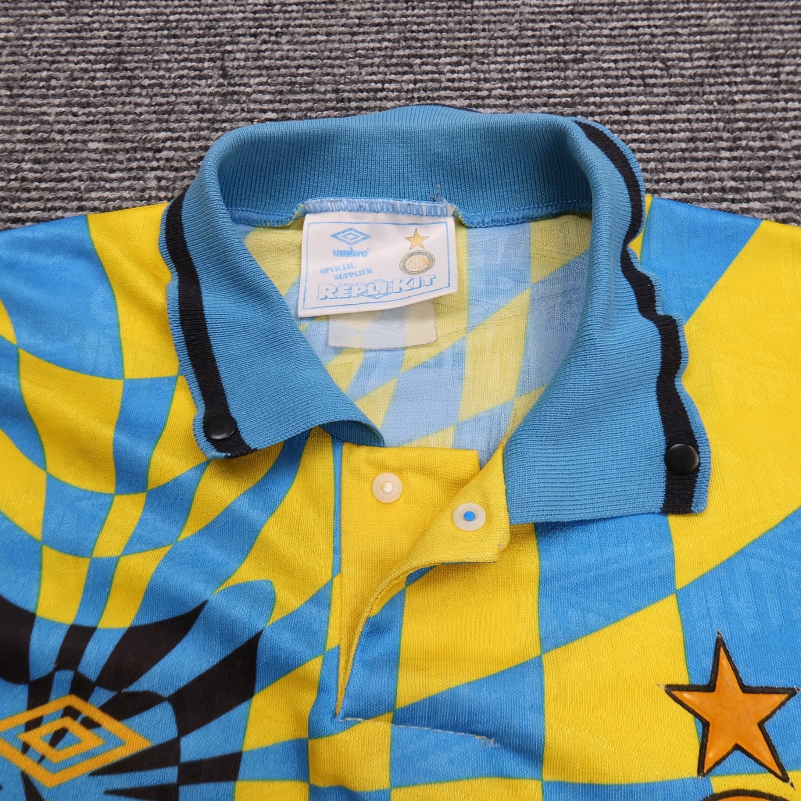 Vintage Inter Milan Shirt Yellow Third Umbro Football Soccer Jersey 1991 1992 photo 8
