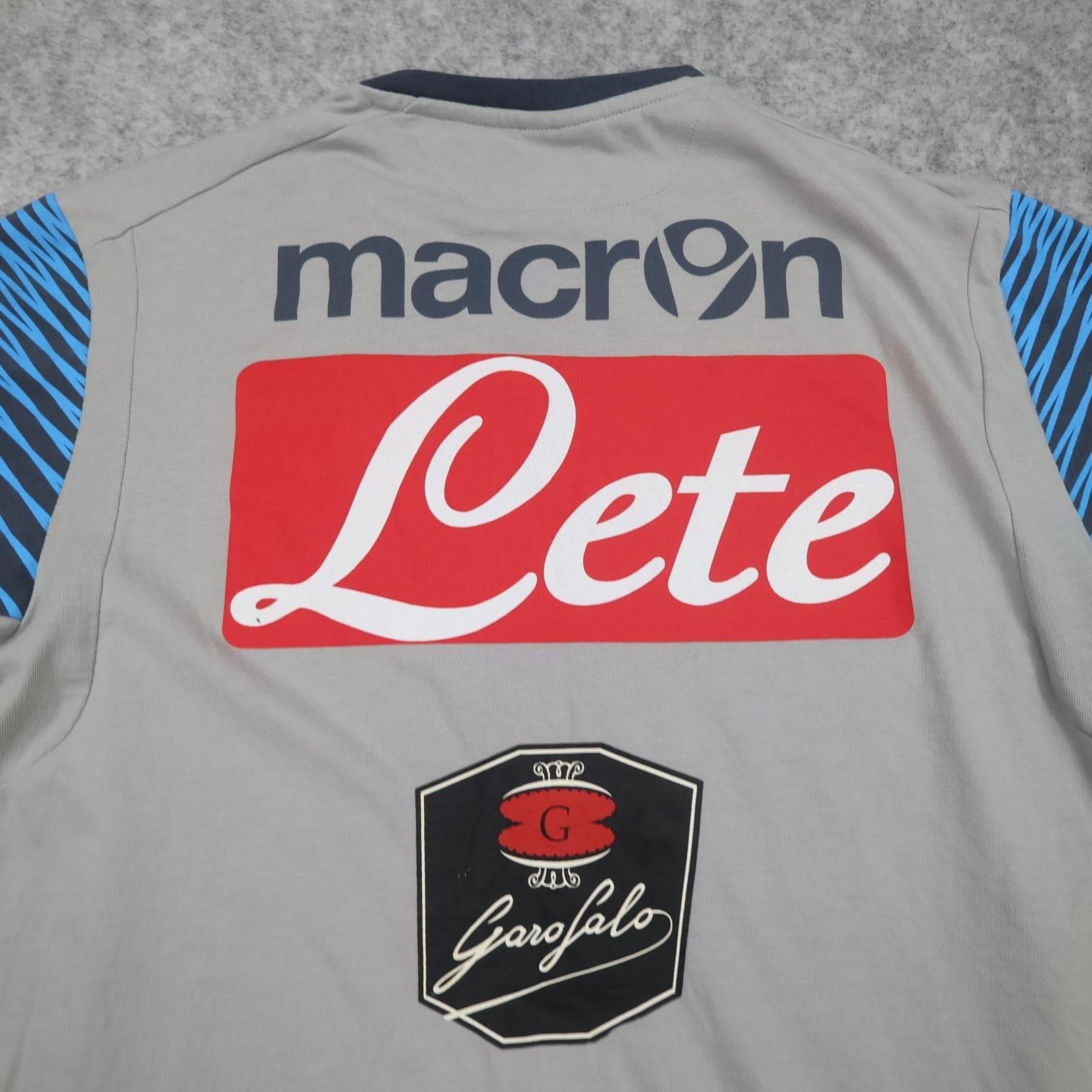 SSC Napoli Training Shirt Mens XL Grey Football Macron 2014 2015 Jersey photo 15