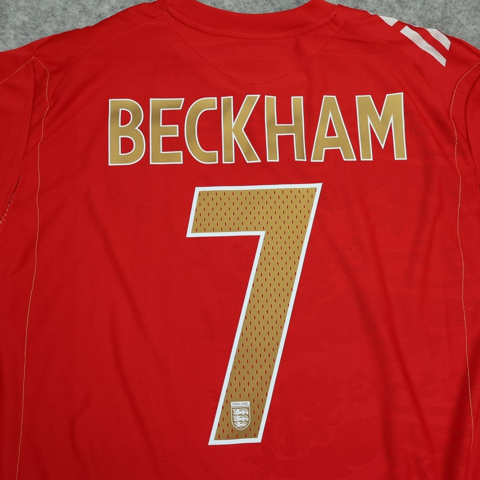 England Away Shirt Mens 2XL Red 2006 Football Umbro Beckham 7 Jersey Top photo 3