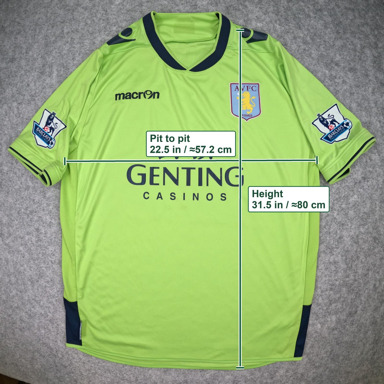 Aston Villa Football Shirt Large Green Away 2012 13 Benteke 20 Soccer Jersey photo 3