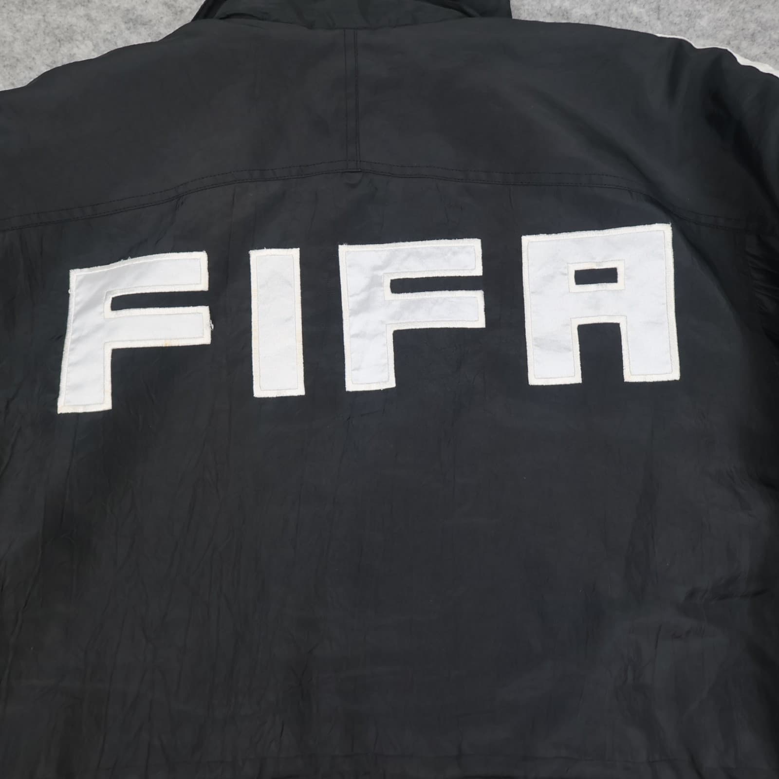 Vintage Football Jacket Extra Large Black 1998 Fifa World Cup Padded Official photo 17