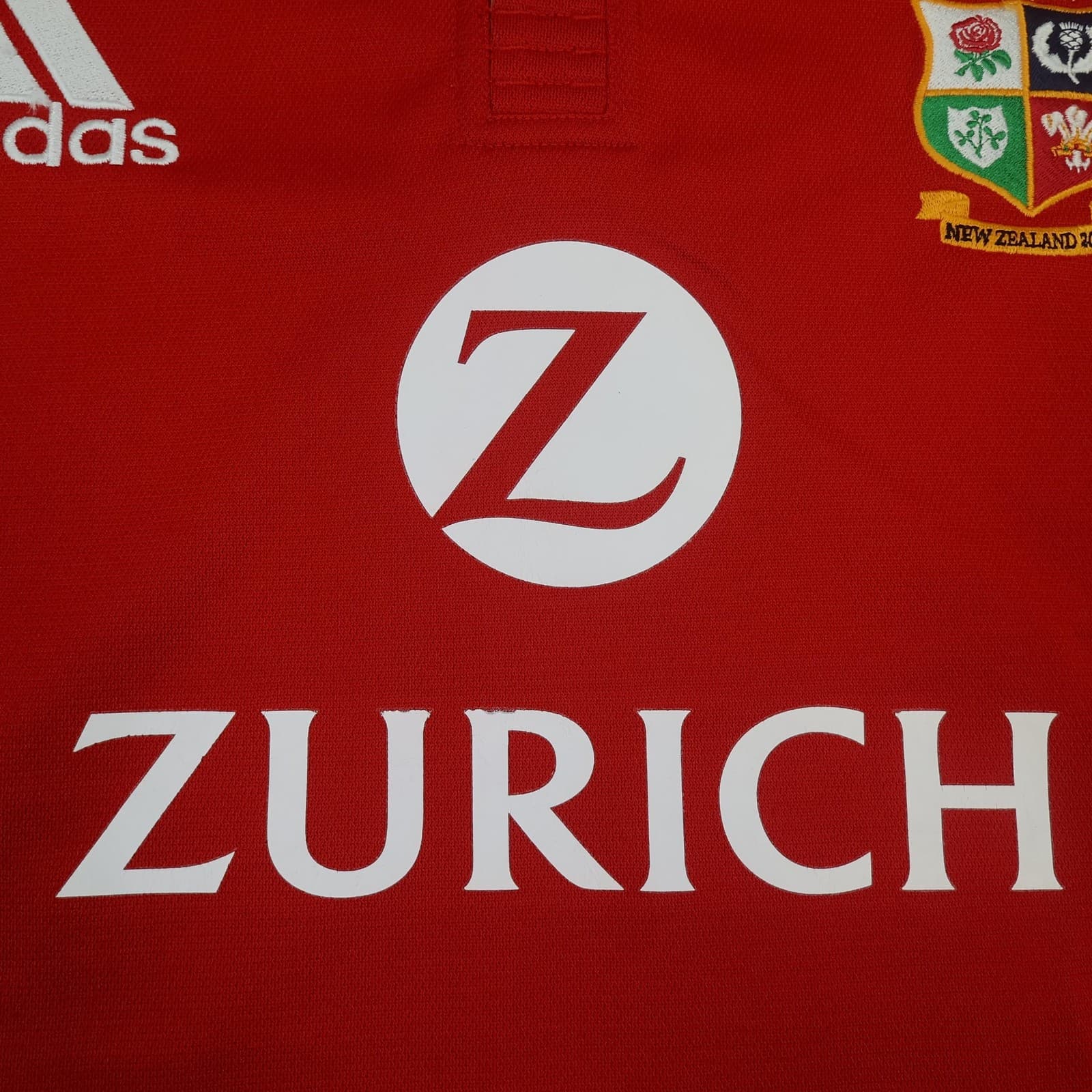 Vintage British Lions Rugby Shirt Mens XL Red Rugby Union Adidas Zurich 2005 photo 5