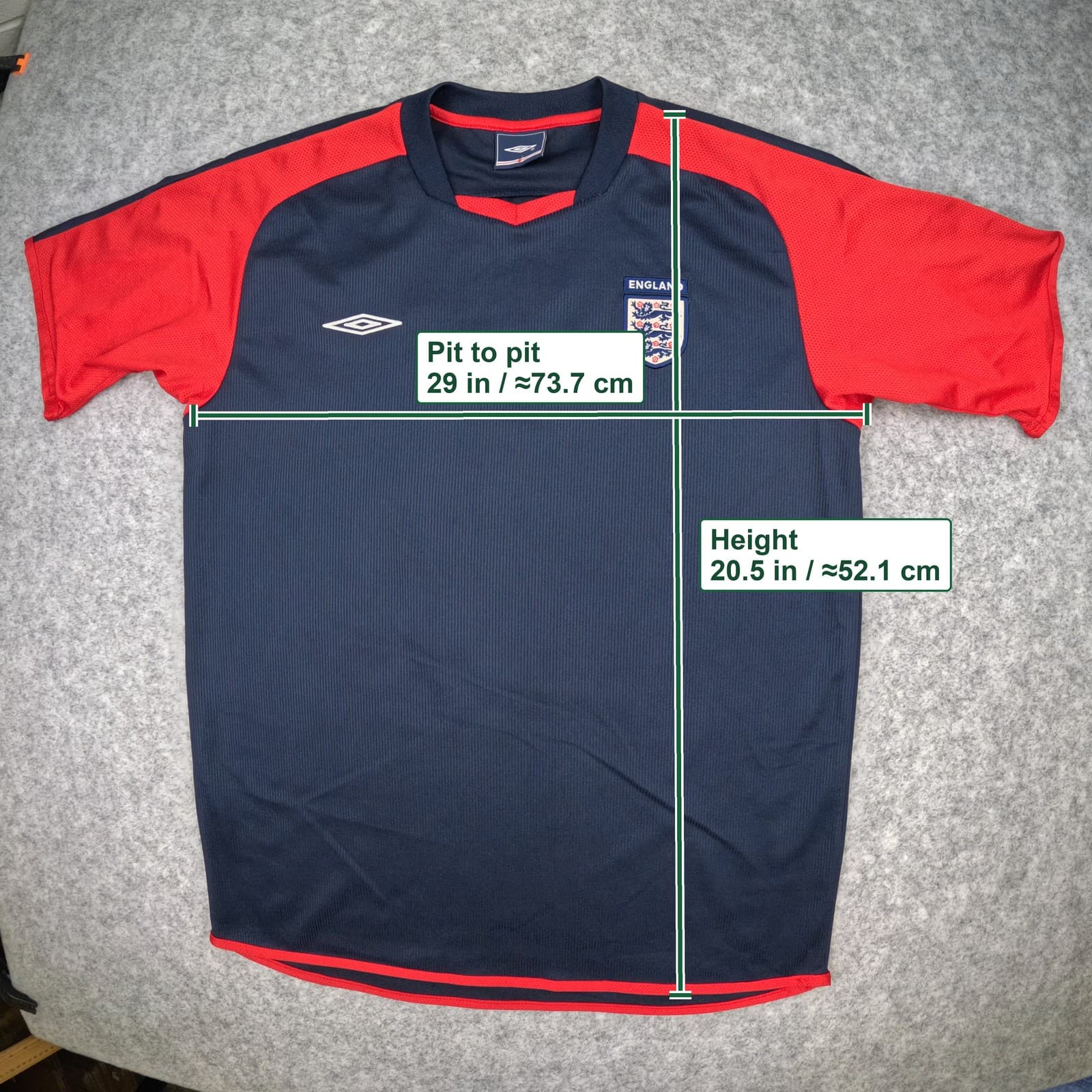 England Football Shirt Training Medium Navy Blue Umbro 2000s Jersey photo 4