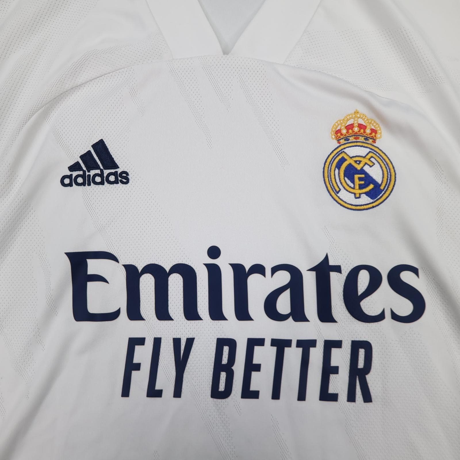 Real Madrid Shirt Mens Medium White Home 2020 2021 Adidas Emirates Fly Better photo 3