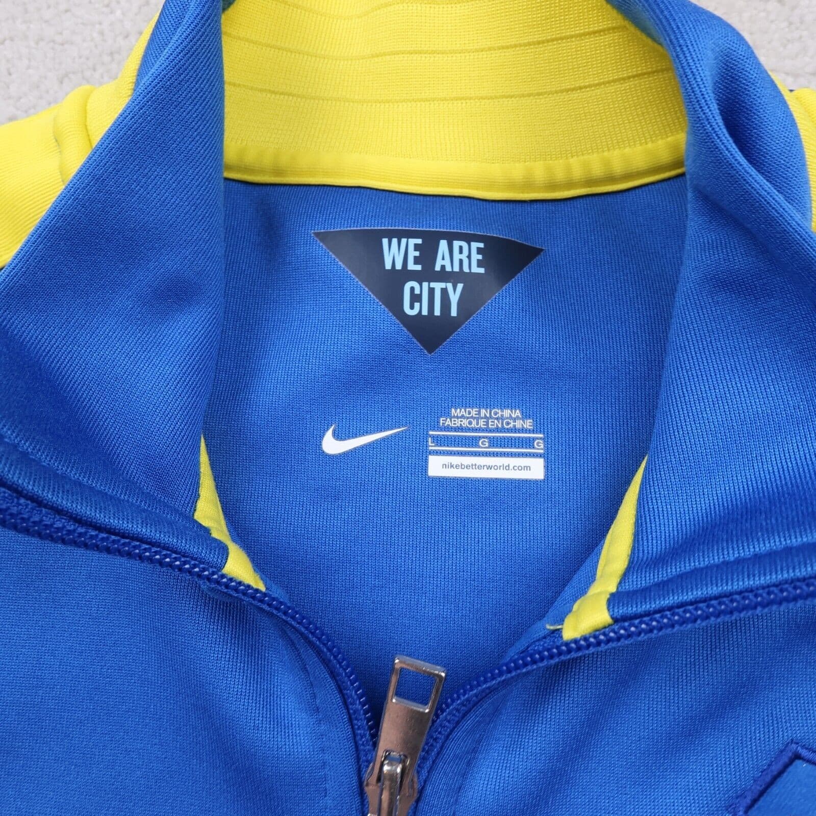 Manchester City Tracksuit Top Large Blue 2014 2015 Full Zip Nike Jacket MCFC photo 4