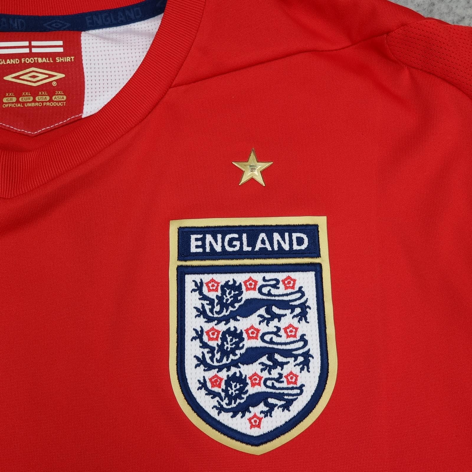 England Away Shirt Mens 2XL Red 2006 2008 Football Umbro Rooney 9 Jersey photo 5
