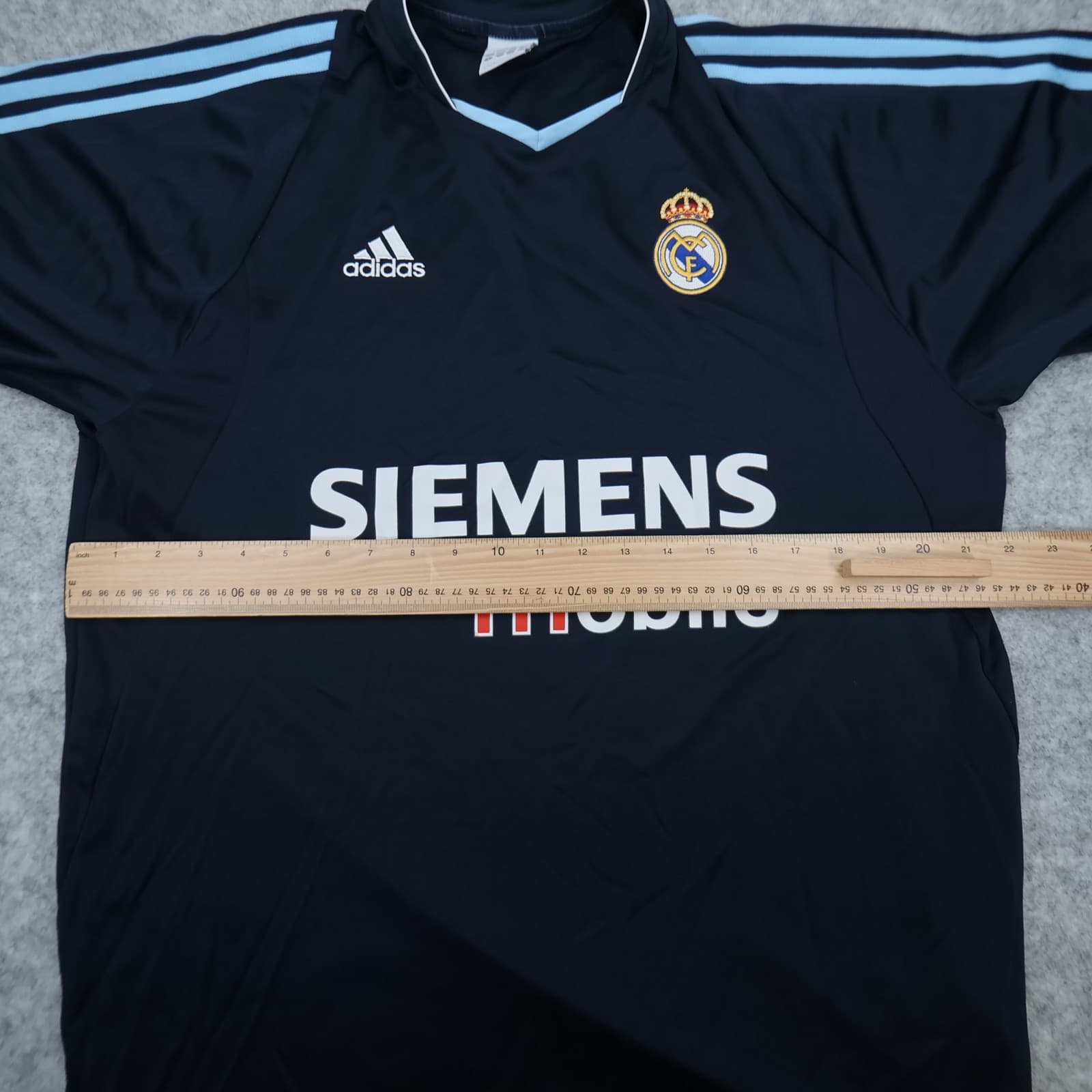 Vintage Real Madrid Shirt Large Blue Away Kit 2002 2003 Adidas Football Jersey photo 11